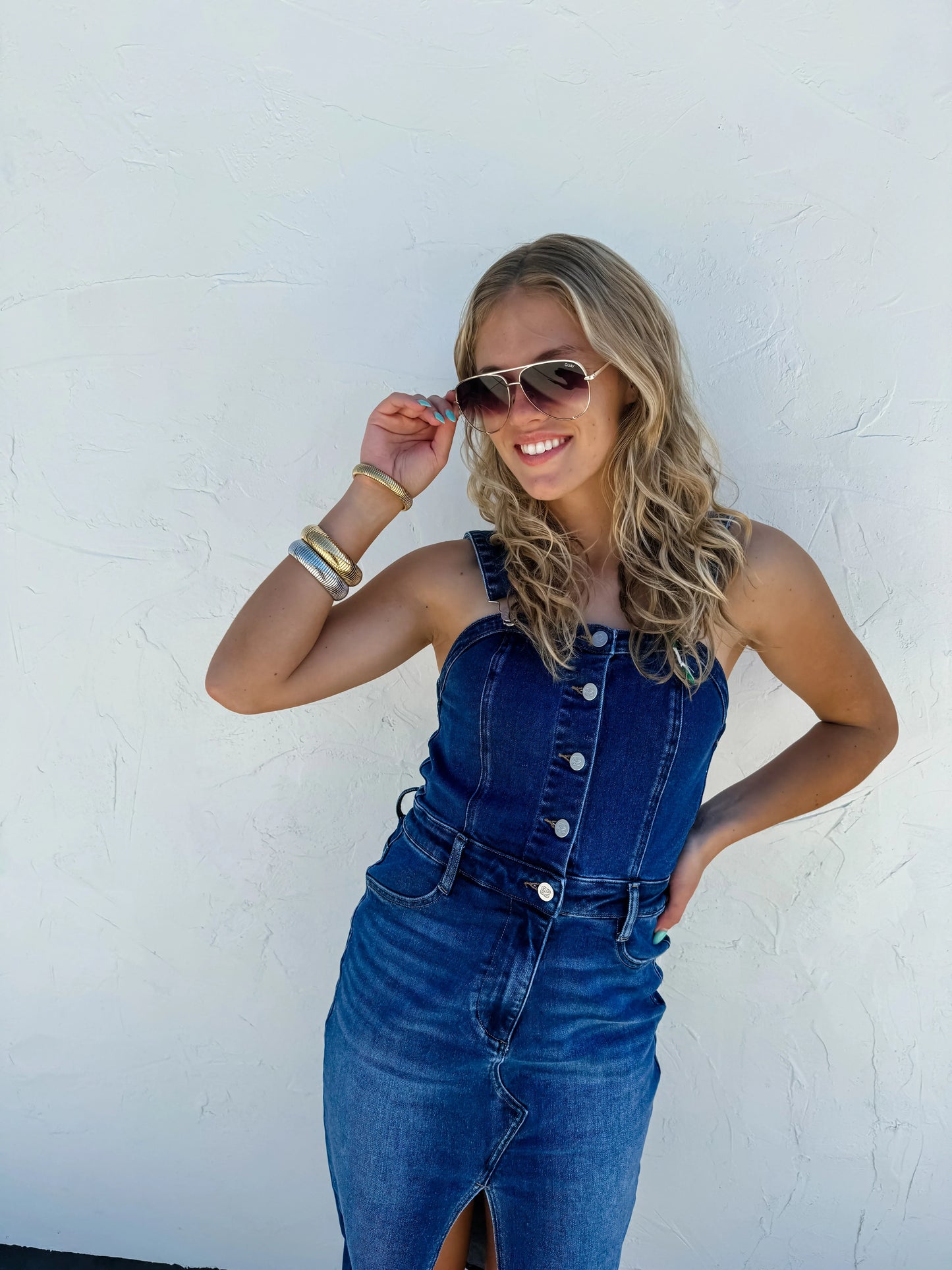 PREORDER: Frankie Overall Denim Dress - Hey Hunni LLC