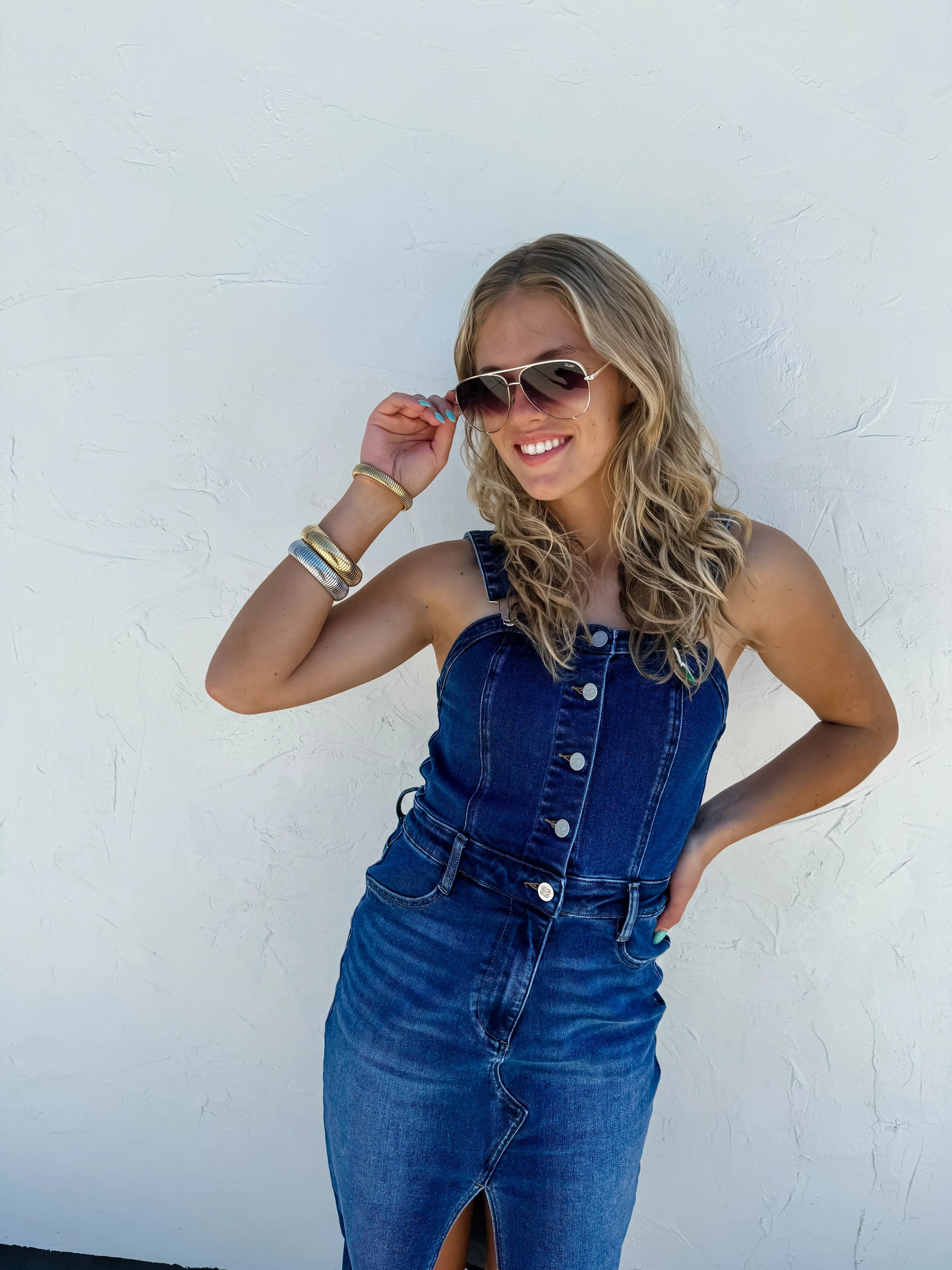 PREORDER: Frankie Overall Denim Dress - Hey Hunni LLC