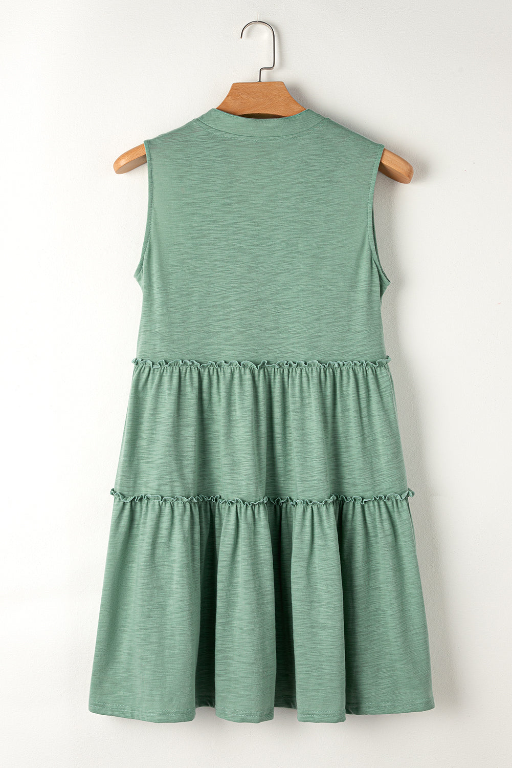 Moonlight Jade Split V Neck Tiered Flowy Sleeveless Dress - Hey Hunni LLC