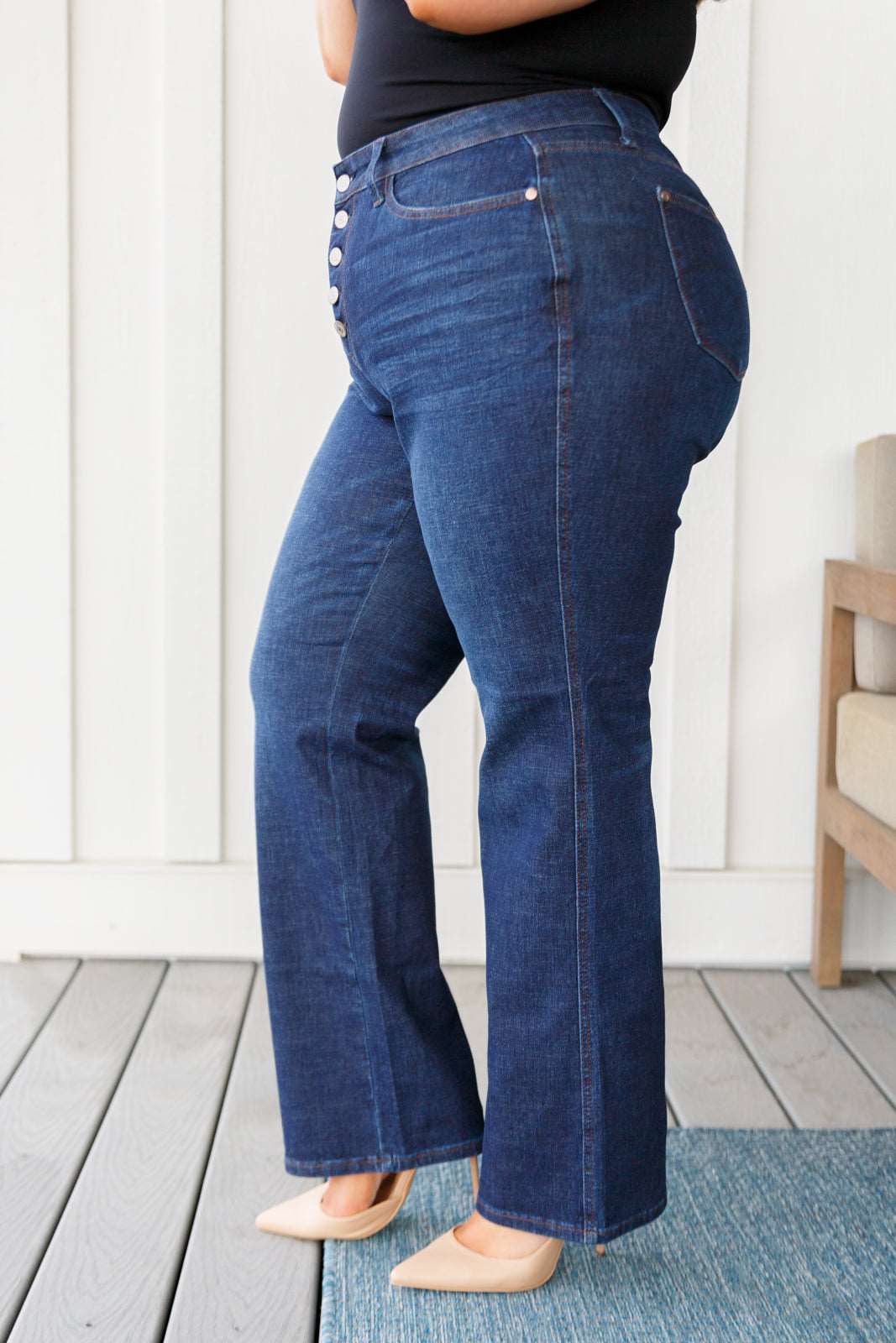 Arlo High Rise Button-Fly Straight Jeans - Hey Hunni LLC