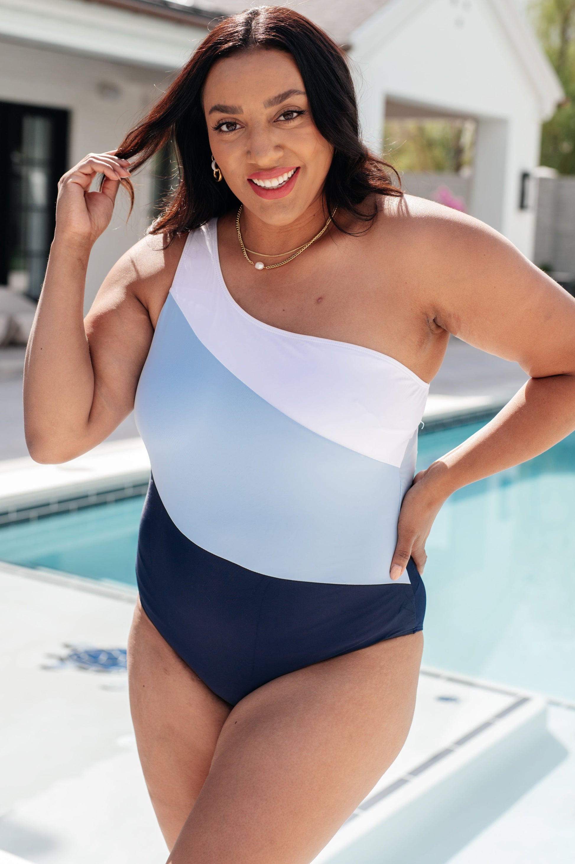 Dominica Color Block Asymmetrical Swimsuit - Hey Hunni LLC