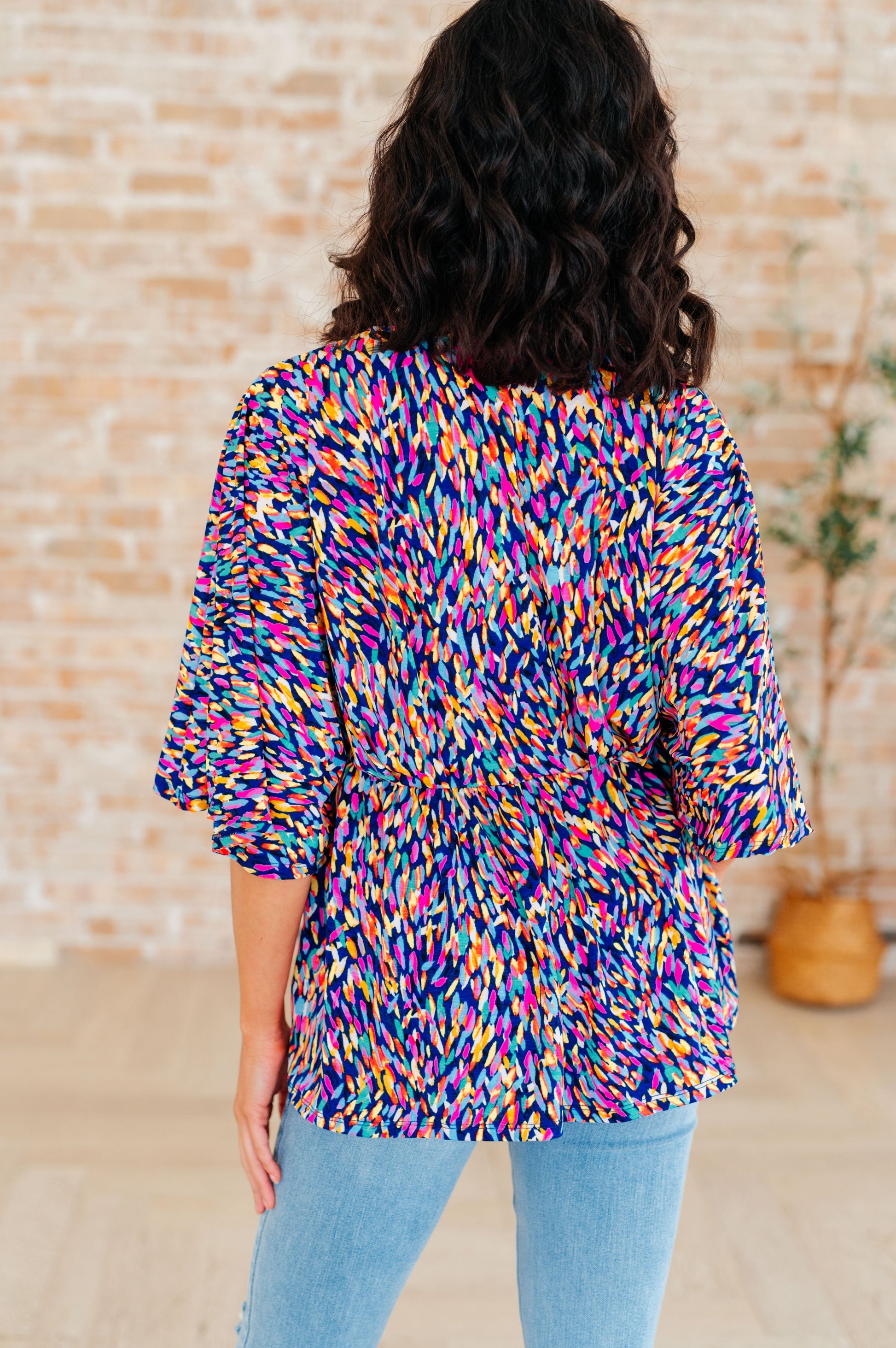 Dreamer Peplum Top in Painted Royal Multi - Hey Hunni LLC