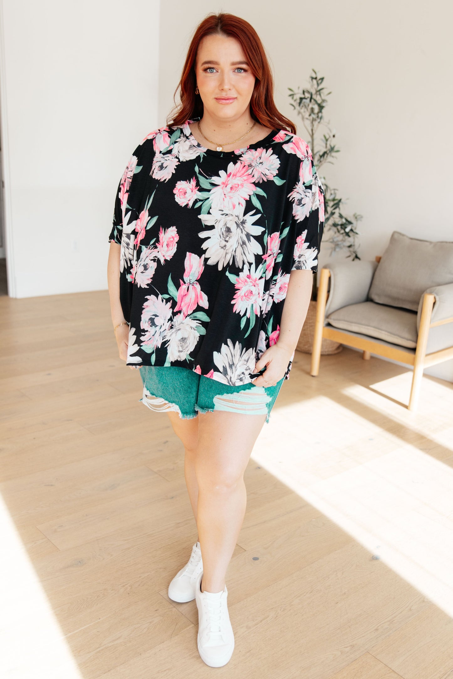 Essential Blouse in Black Floral - Hey Hunni LLC