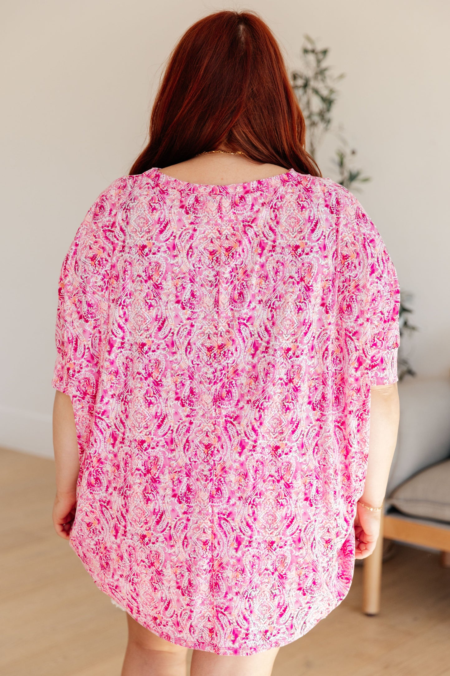 Essential Blouse in Fuchsia and White Paisley - Hey Hunni LLC