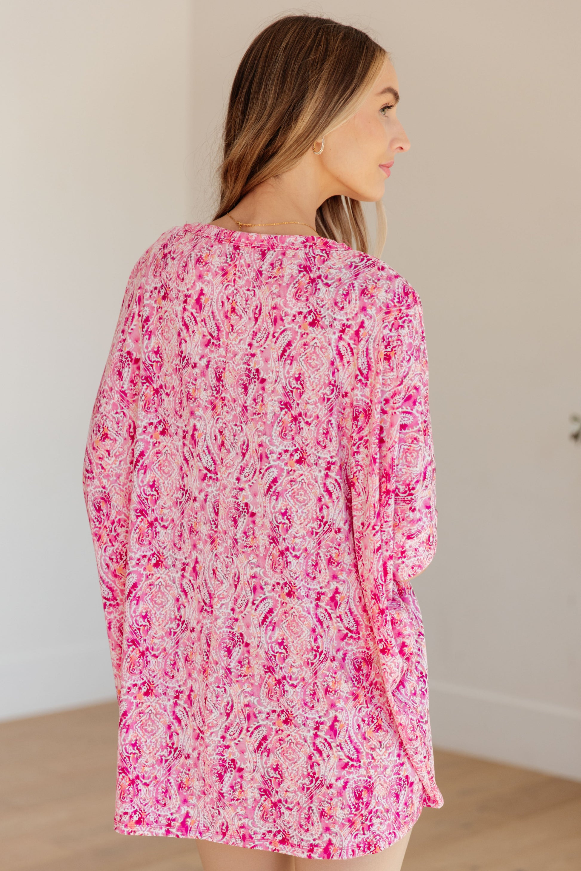 Essential Blouse in Fuchsia and White Paisley - Hey Hunni LLC