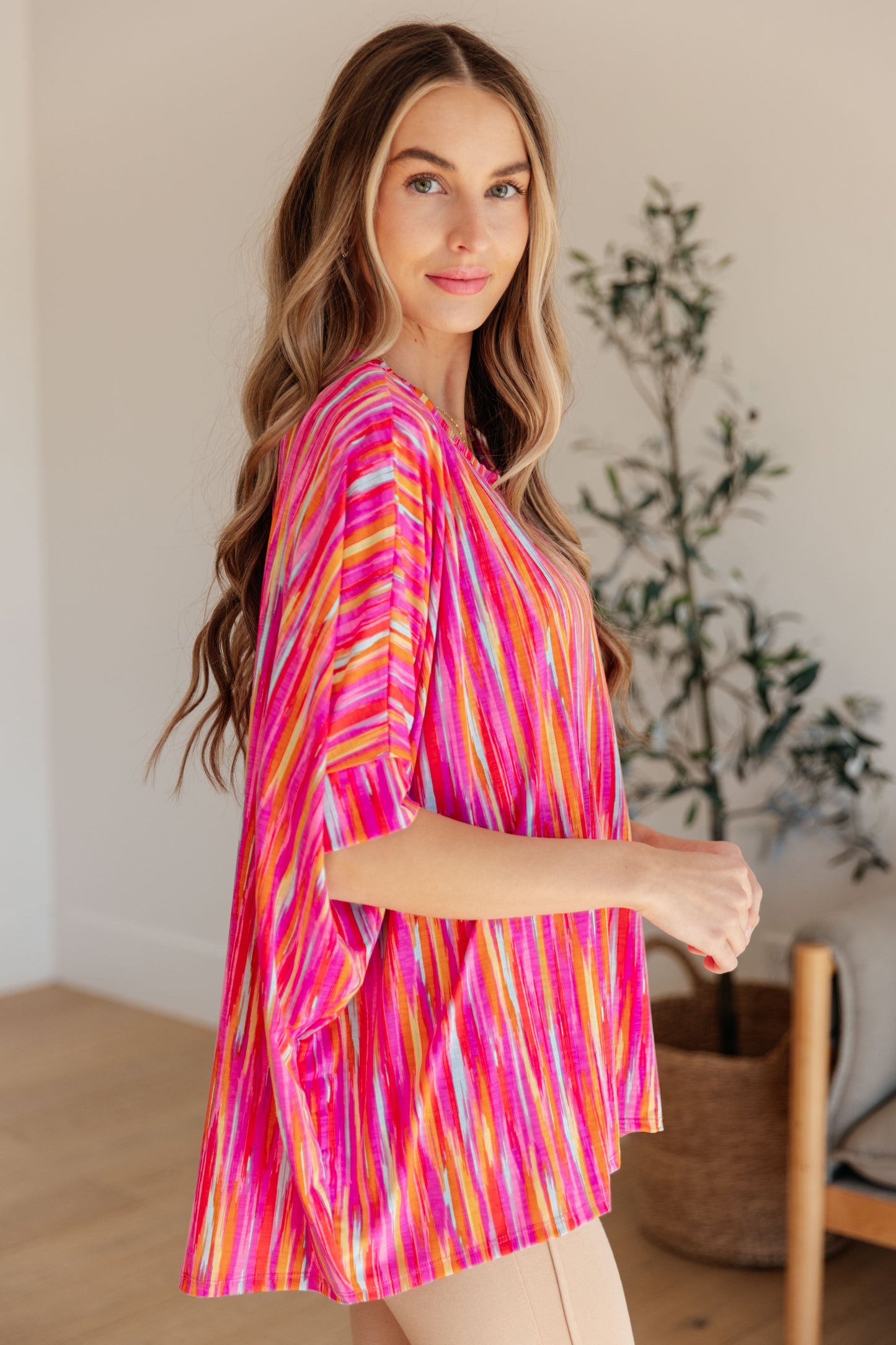 Essential Blouse in Magenta Kaleidoscope - Hey Hunni LLC