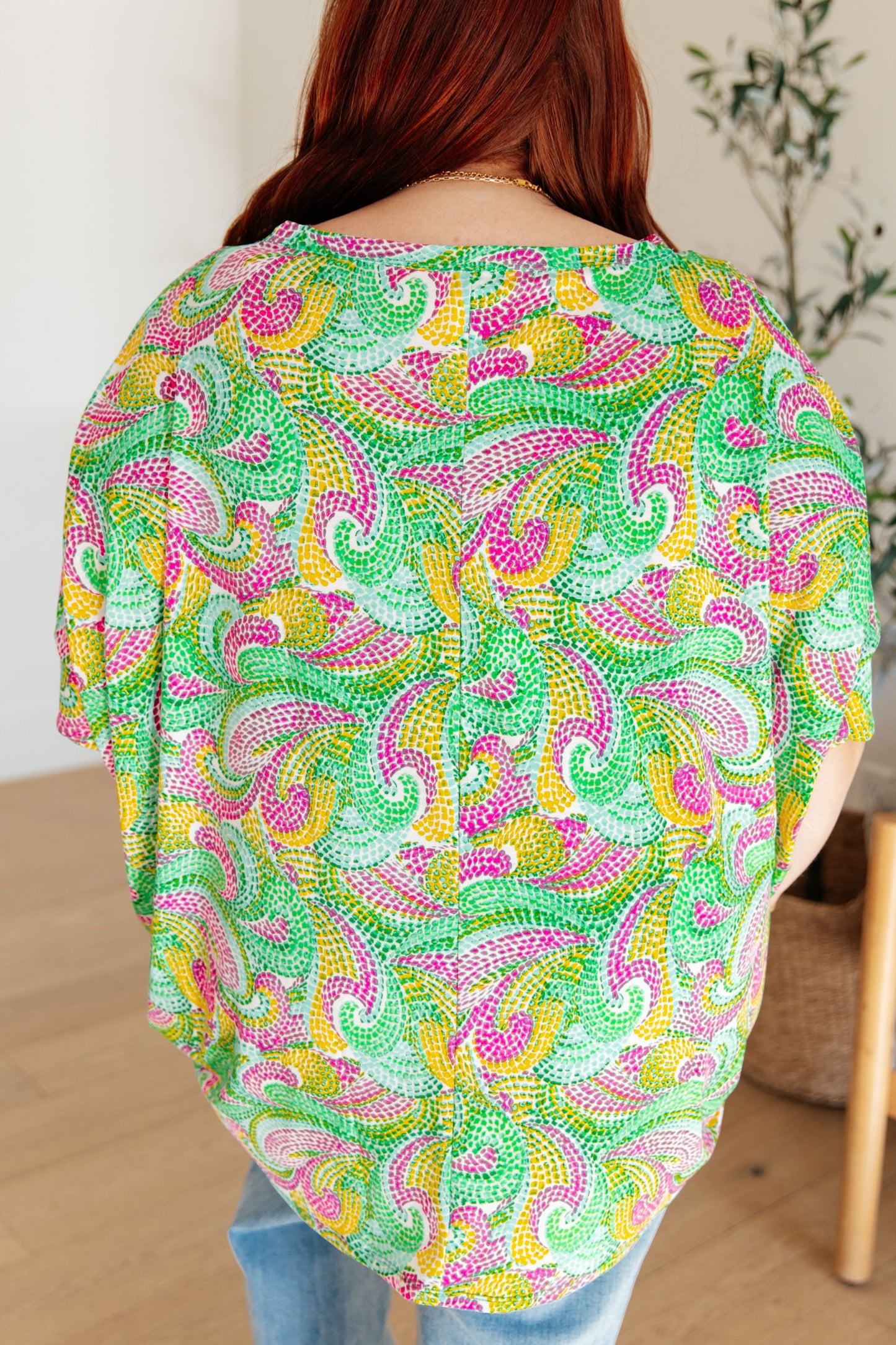 Essential Blouse in Painted Green and Pink - Hey Hunni LLC