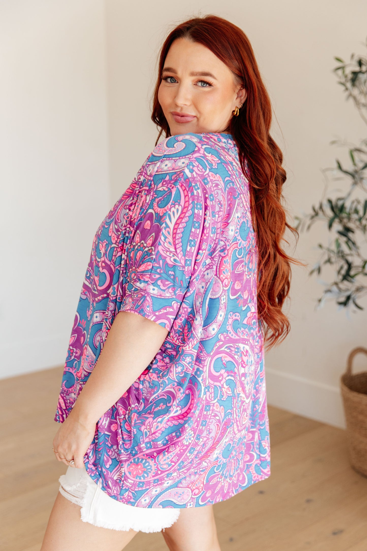 Essential Blouse in Purple Paisley - Hey Hunni LLC