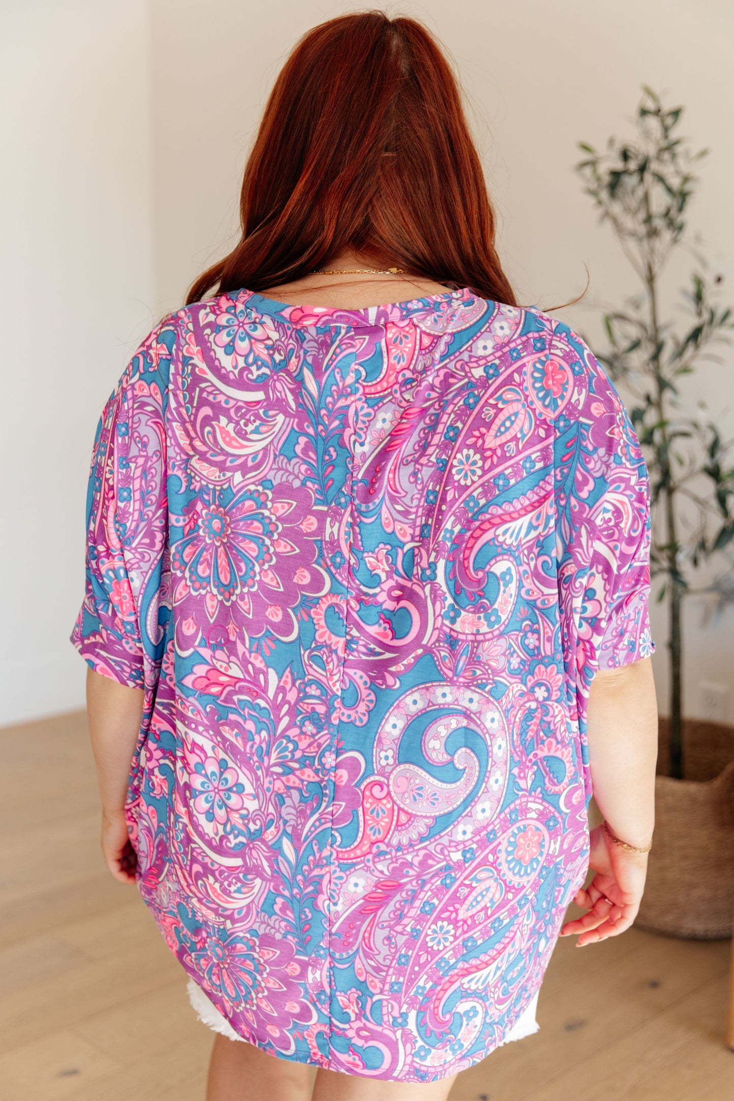 Essential Blouse in Purple Paisley - Hey Hunni LLC