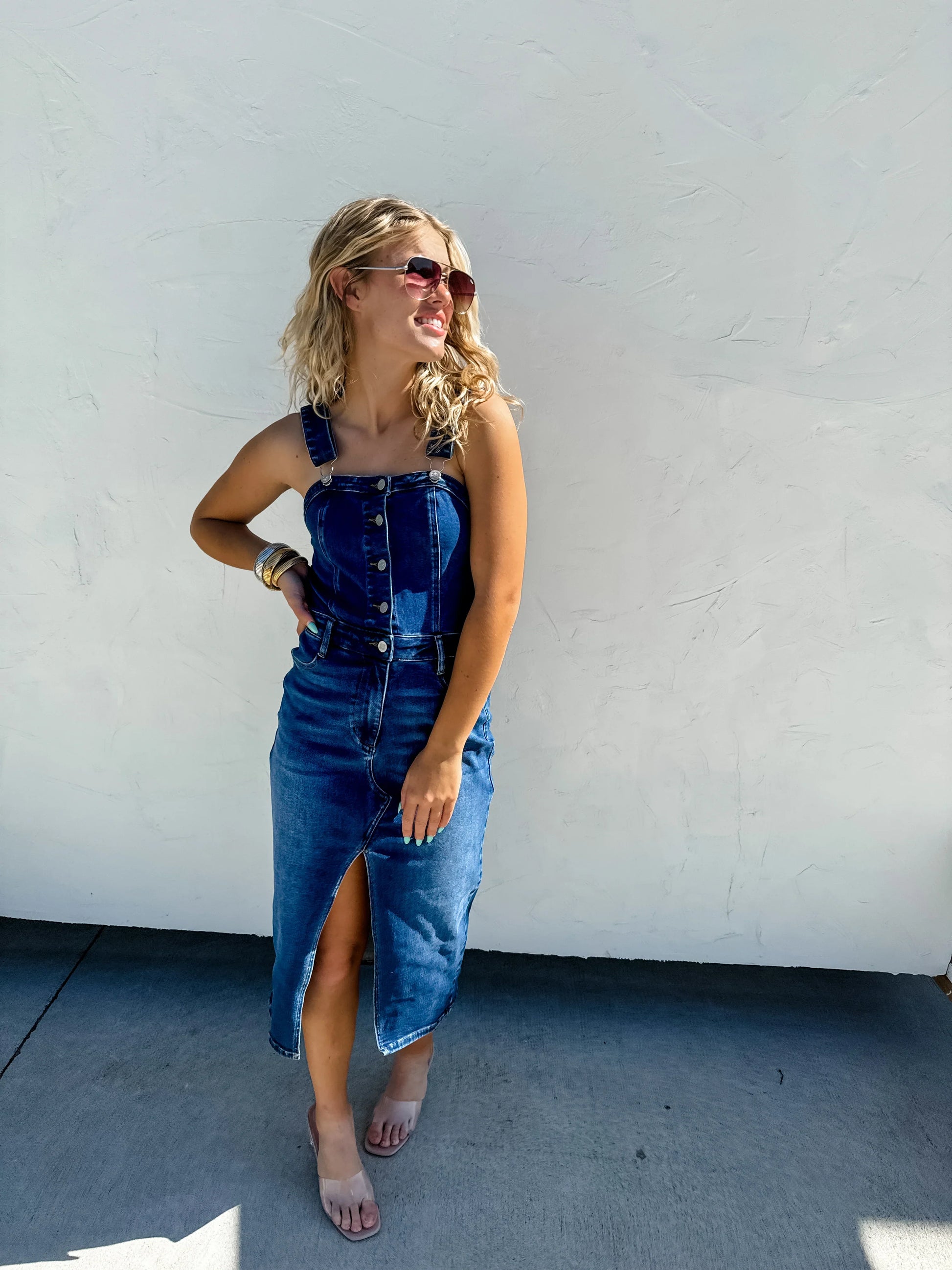 PREORDER: Frankie Overall Denim Dress - Hey Hunni LLC