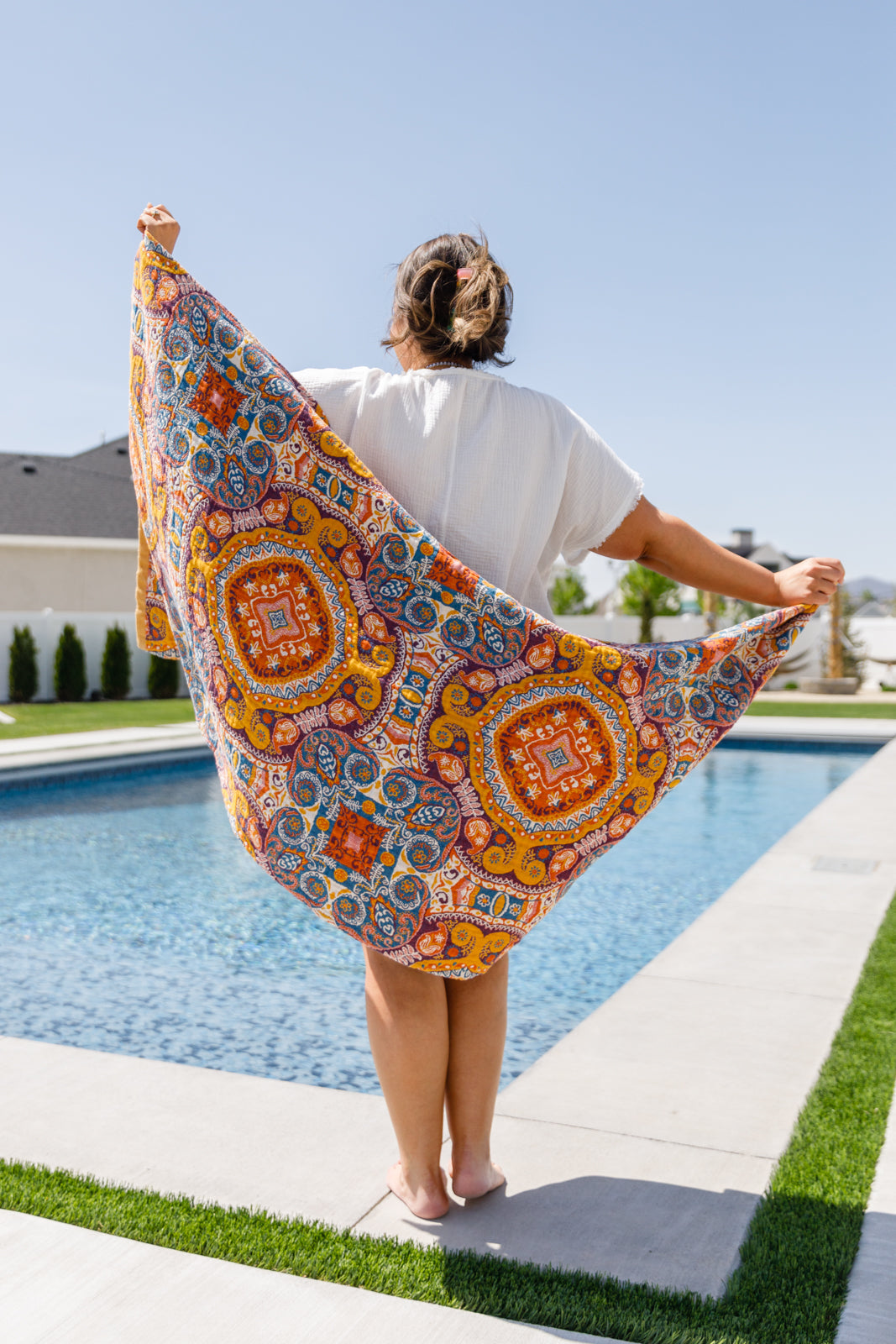 Luxury Beach Towel in Boho Medallions - Hey Hunni LLC