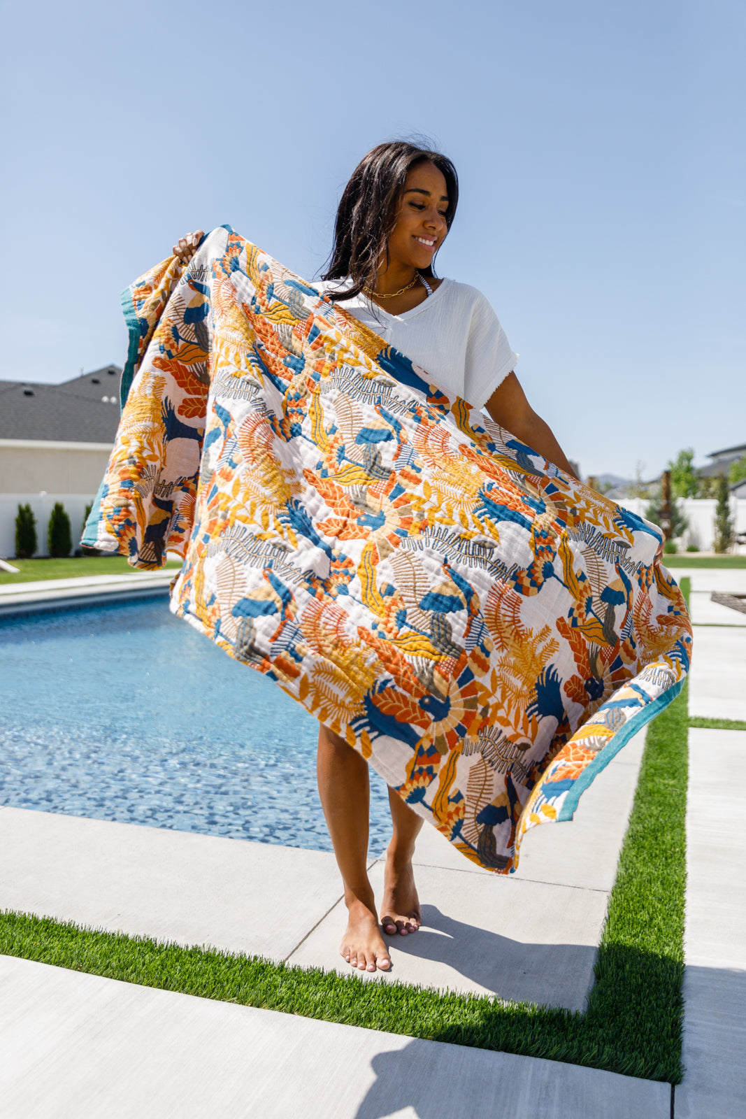 Luxury Beach Towel in Bird Of Paradise - Hey Hunni LLC