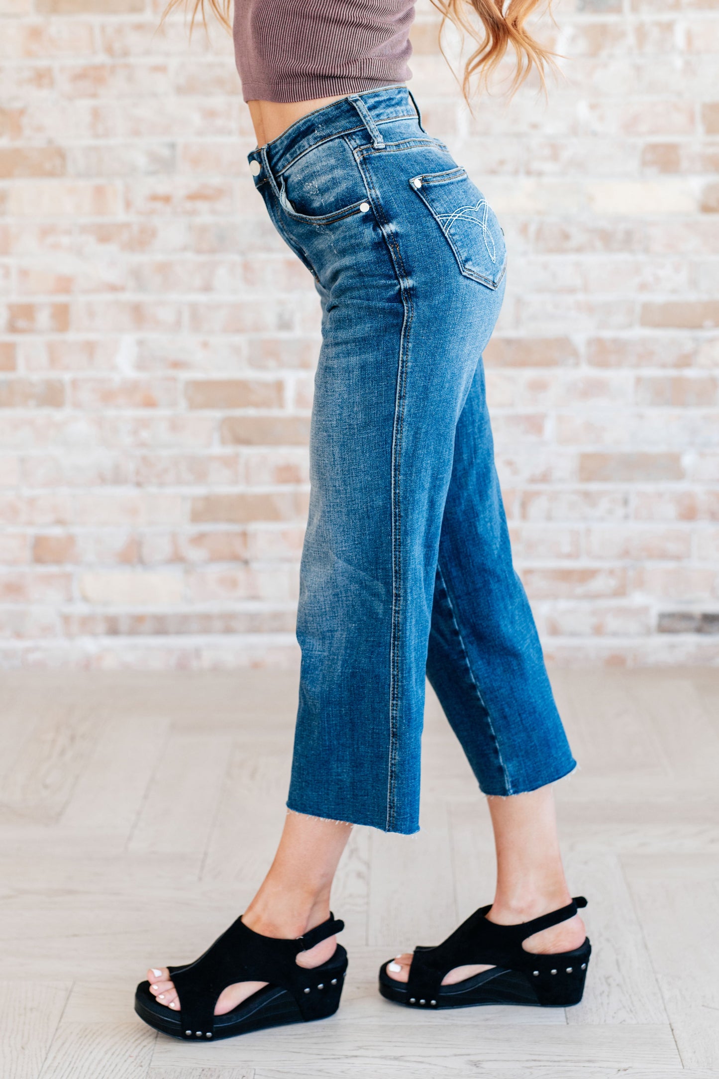 Hayes High Rise Wide Leg Crop Jeans - Hey Hunni LLC