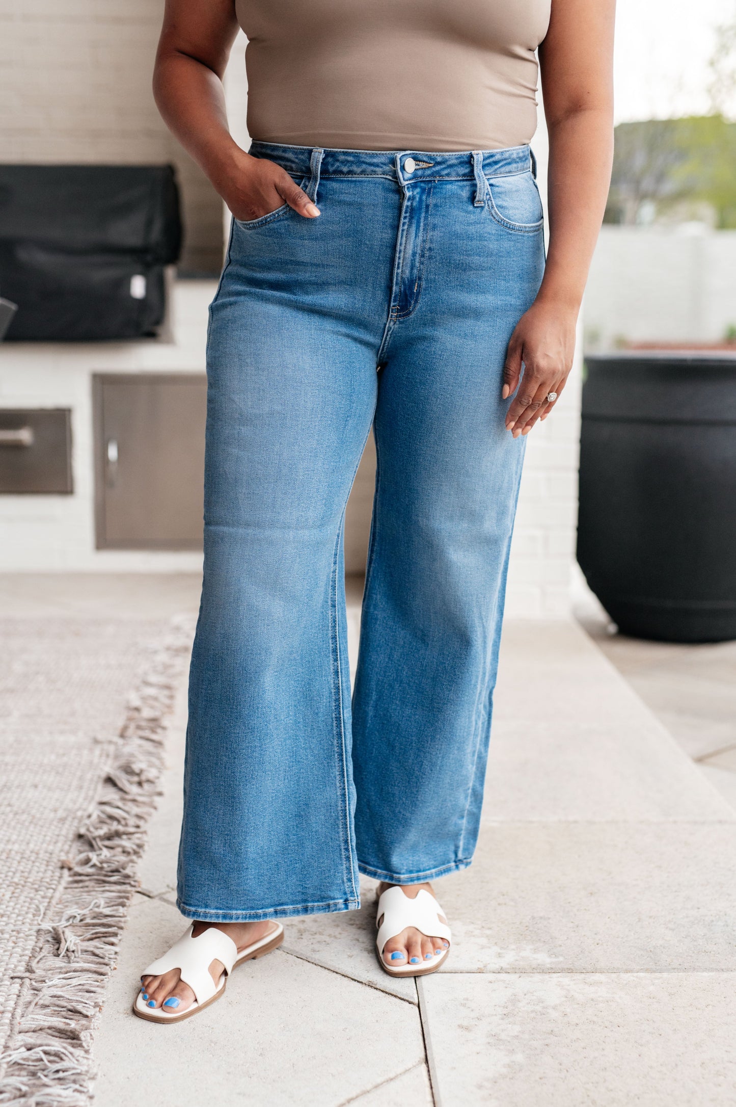 Hayes High Rise Wide Leg Crop Jeans - Hey Hunni LLC