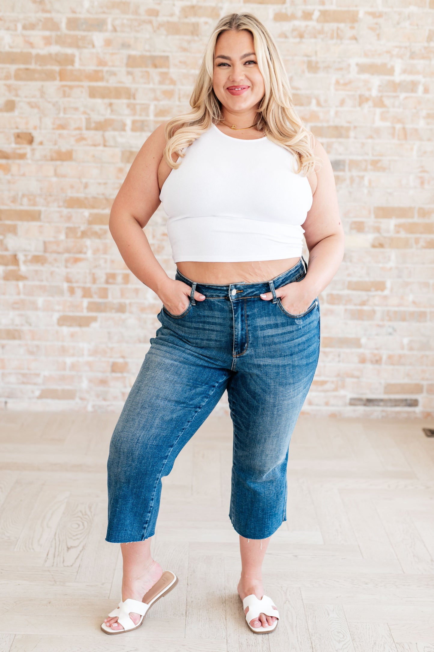 Hayes High Rise Wide Leg Crop Jeans - Hey Hunni LLC