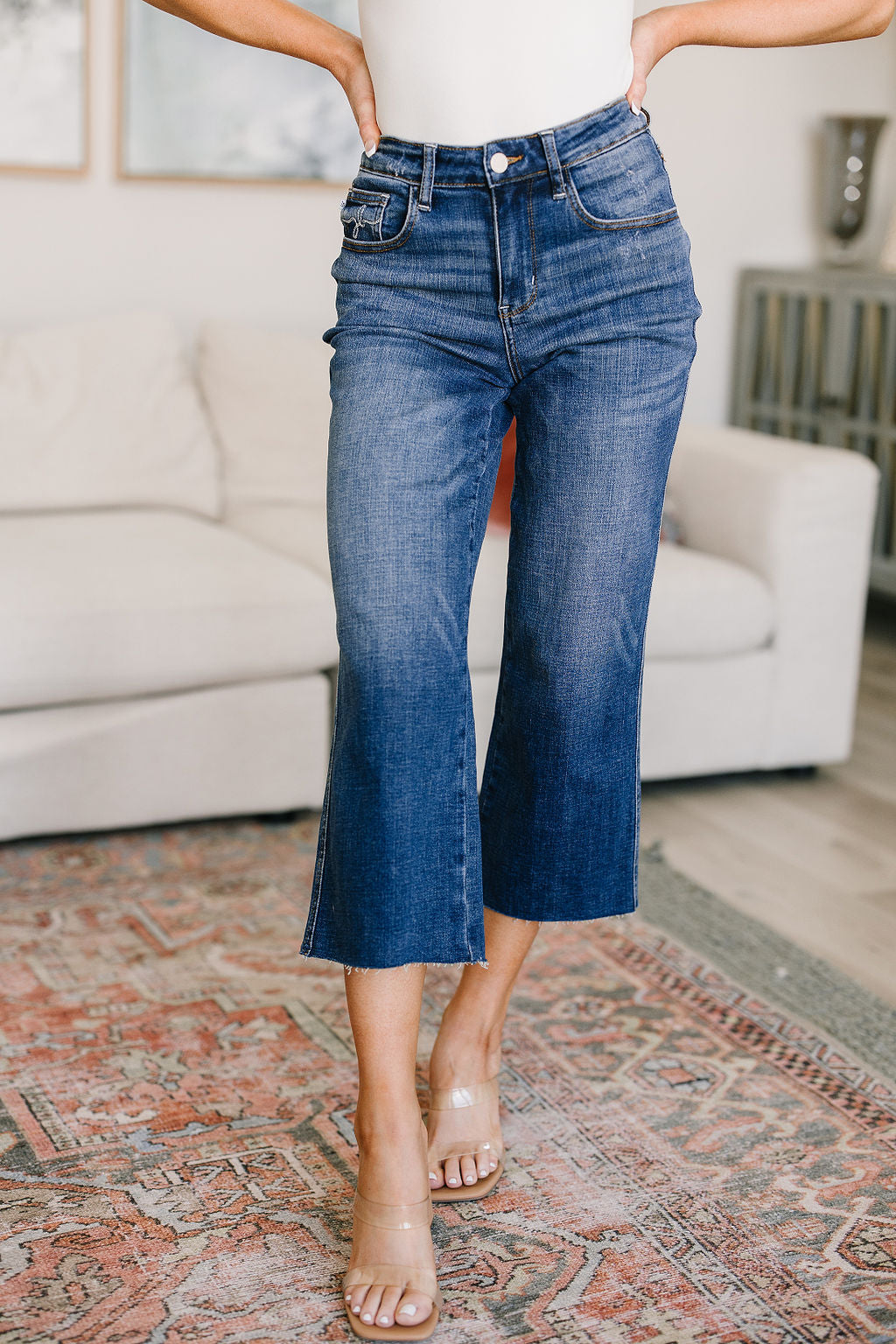 Hayes High Rise Wide Leg Crop Jeans - Hey Hunni LLC