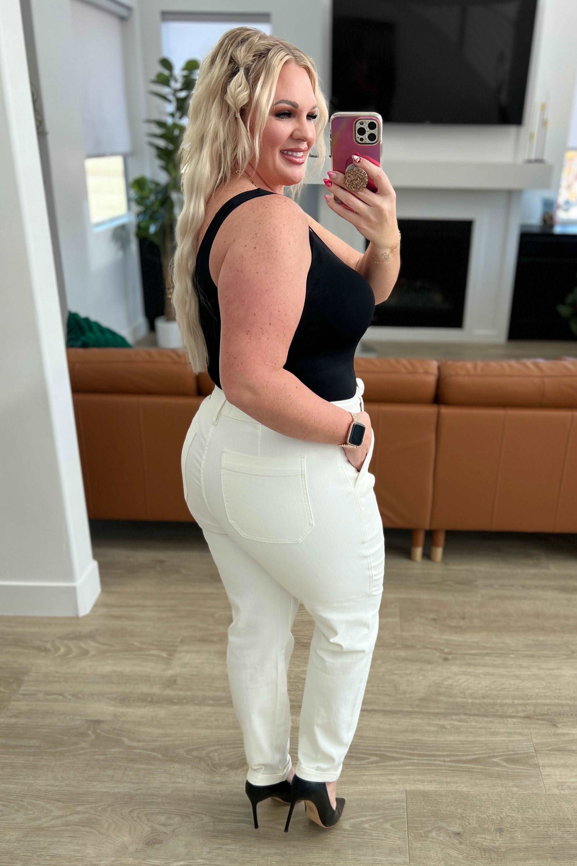 Charlene High Rise Jogger in Ecru - Hey Hunni LLC