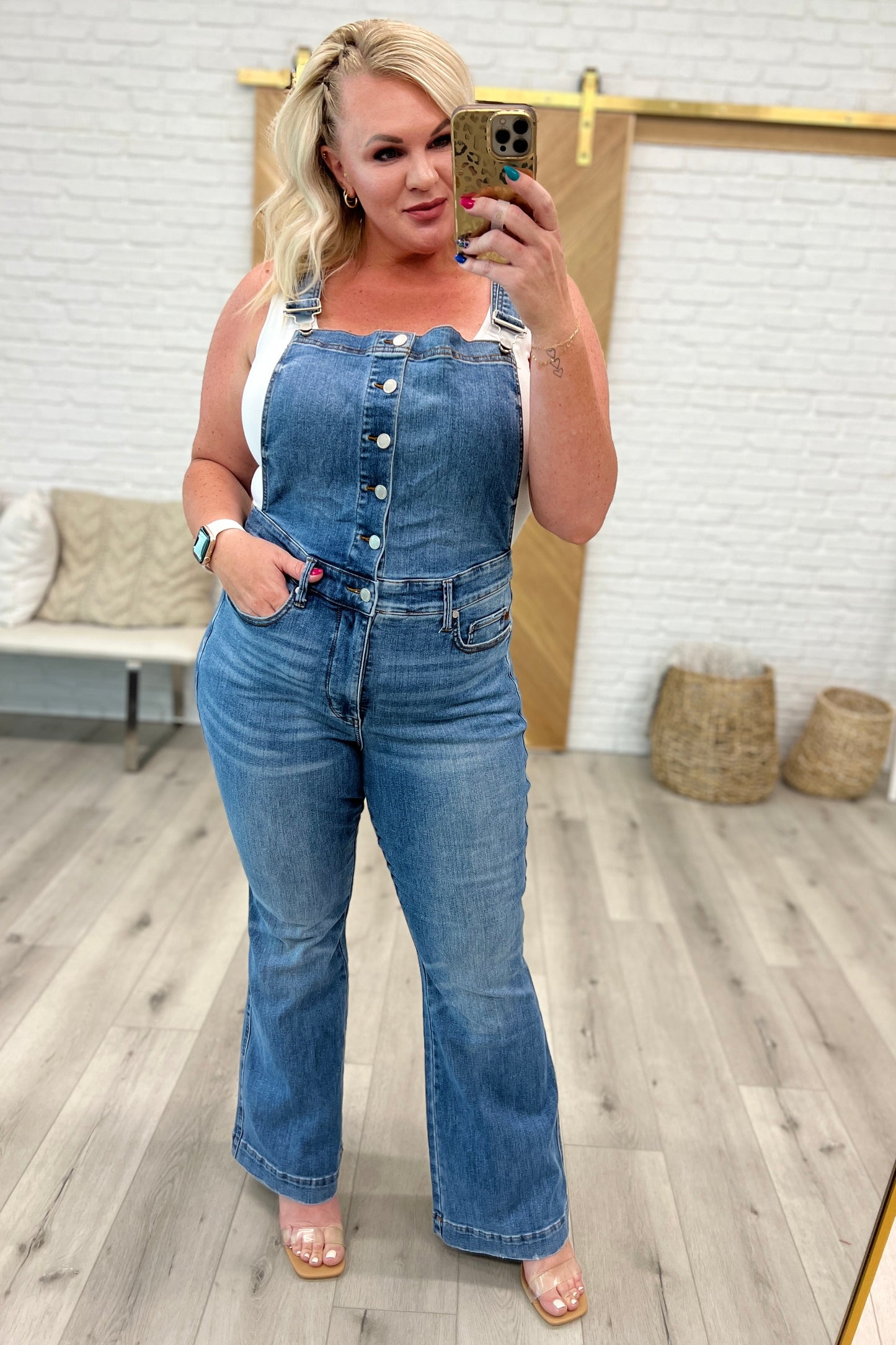 Izzy Control Top Retro Flare Overalls - Hey Hunni LLC