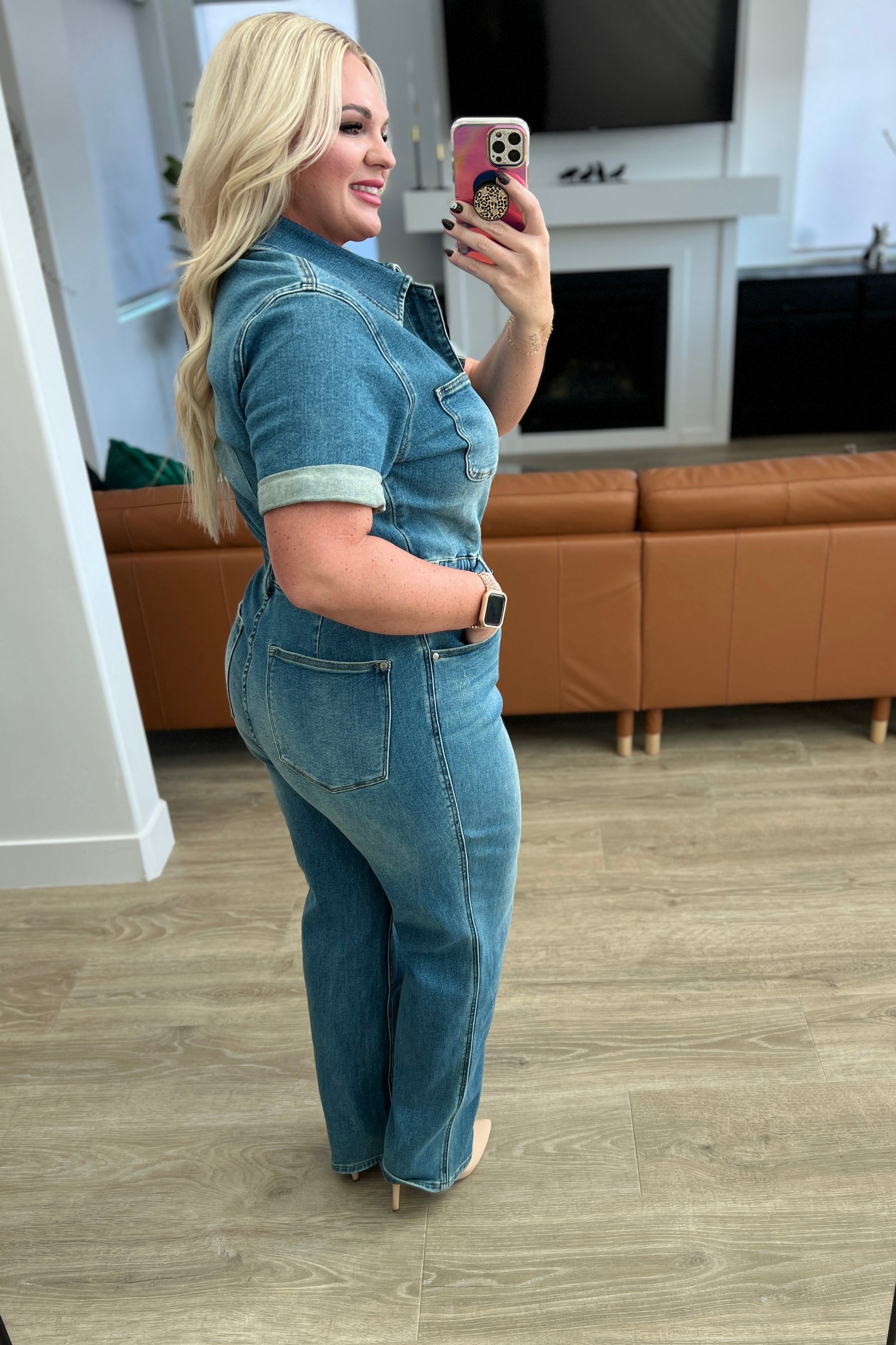 Sylvia Short Sleeve Denim Jumpsuit - Hey Hunni LLC