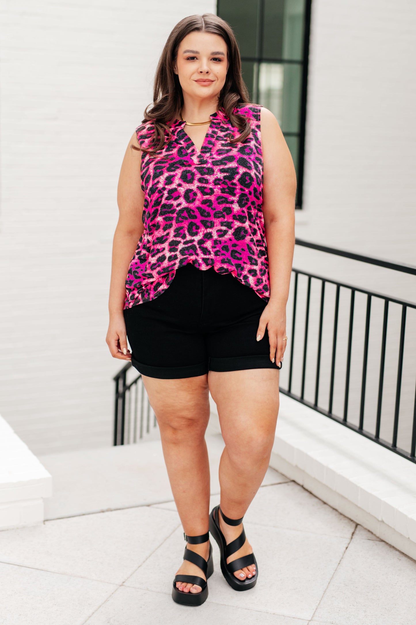 Lizzy Tank Top in Pink Multi Leopard - Hey Hunni LLC