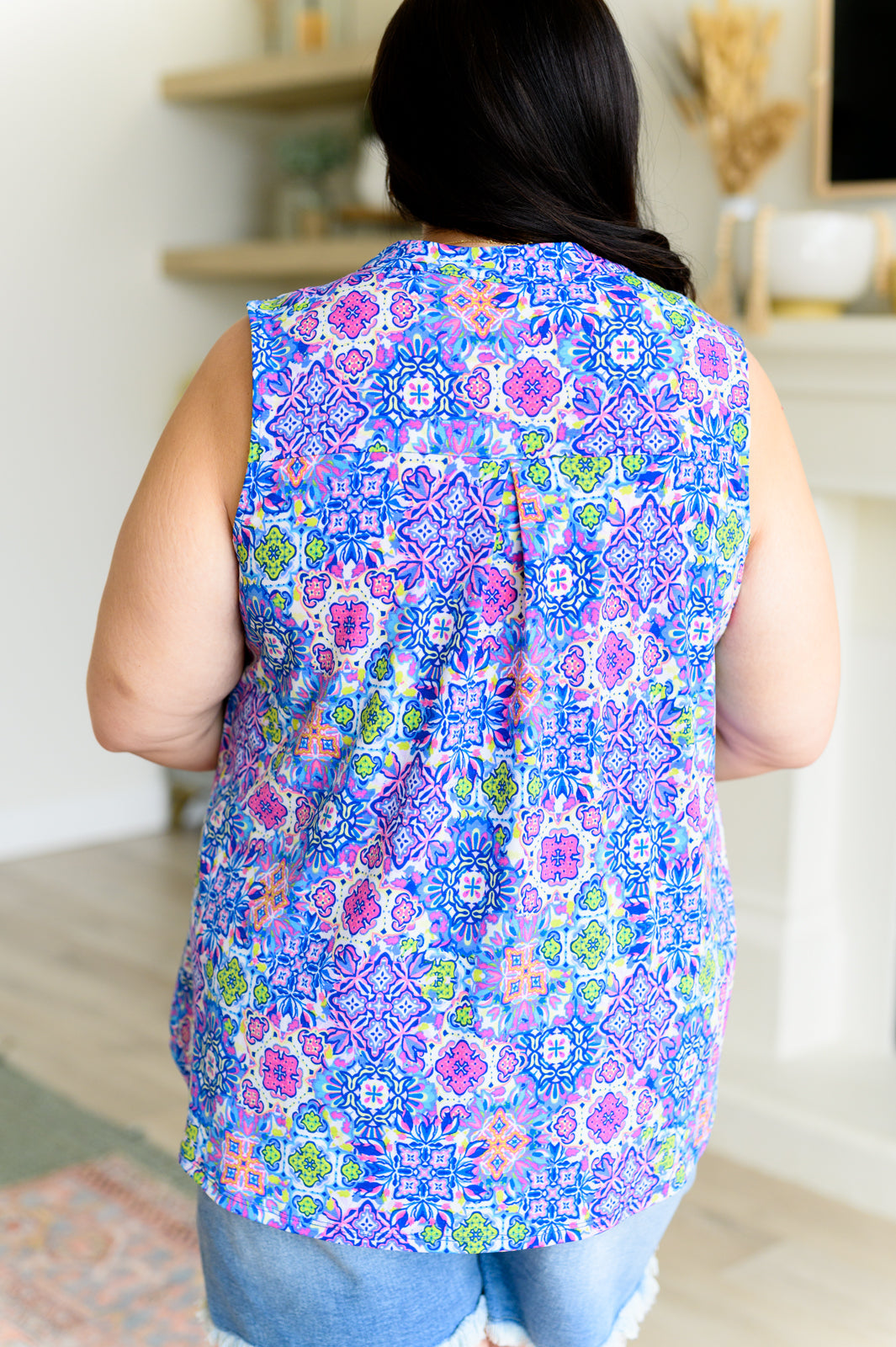 Lizzy Tank Top in Royal Bouquet - Hey Hunni LLC