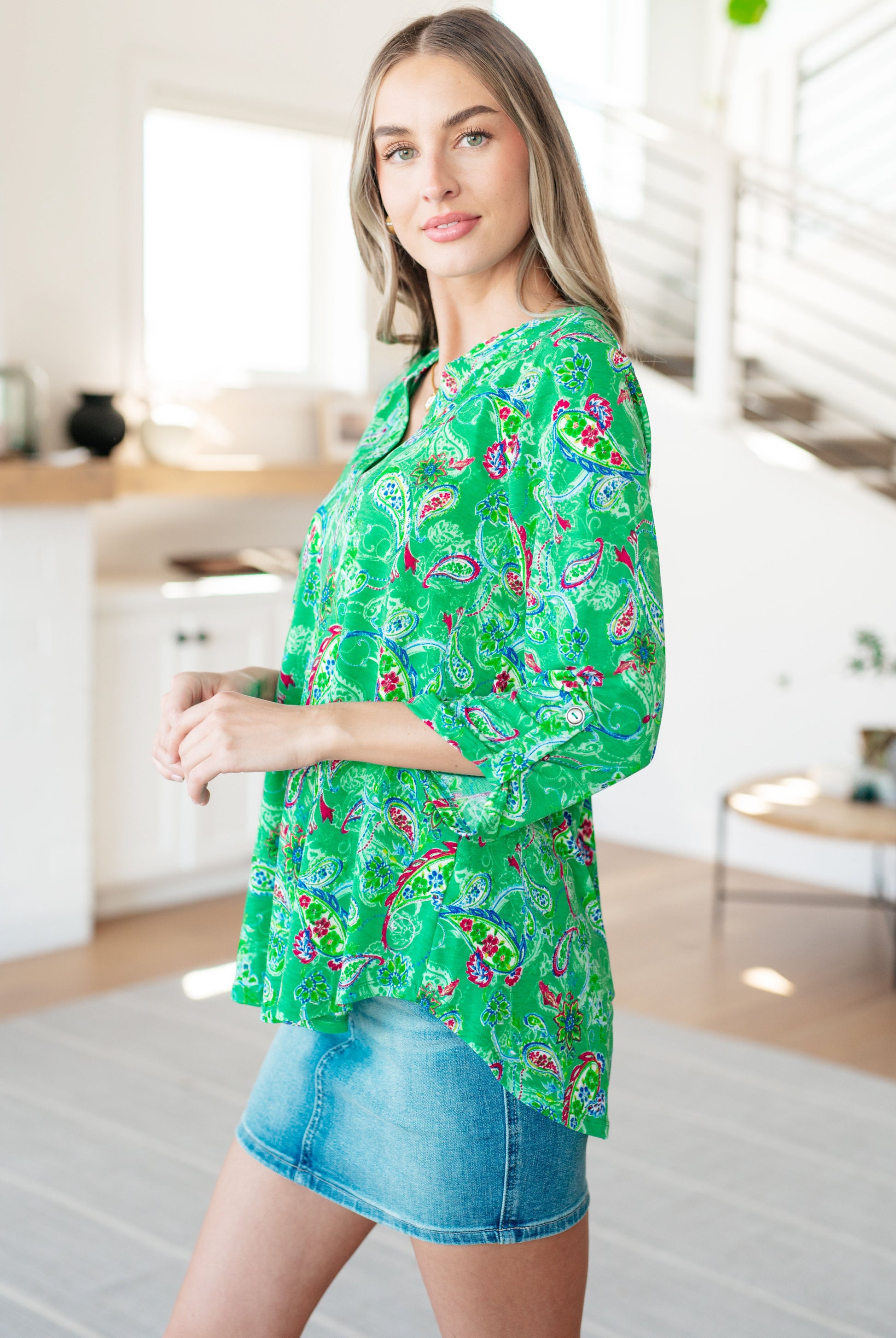 Lizzy Top in Emerald and Magenta Paisley - Hey Hunni LLC