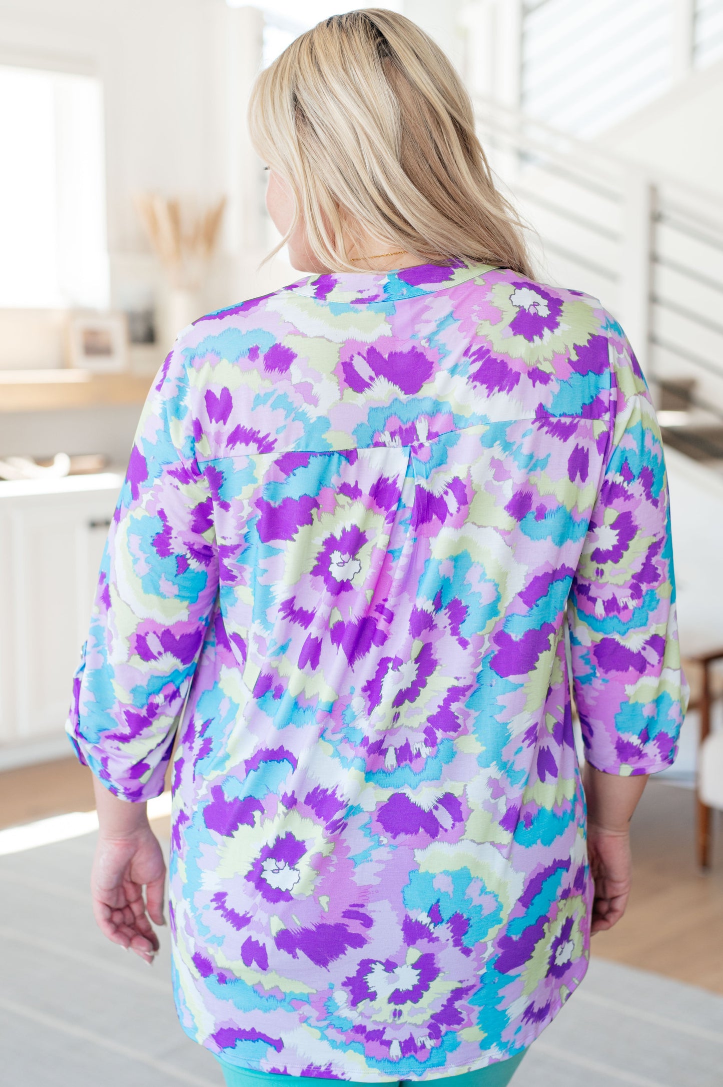 Lizzy Top in Lavender and Purple Brush Strokes - Hey Hunni LLC