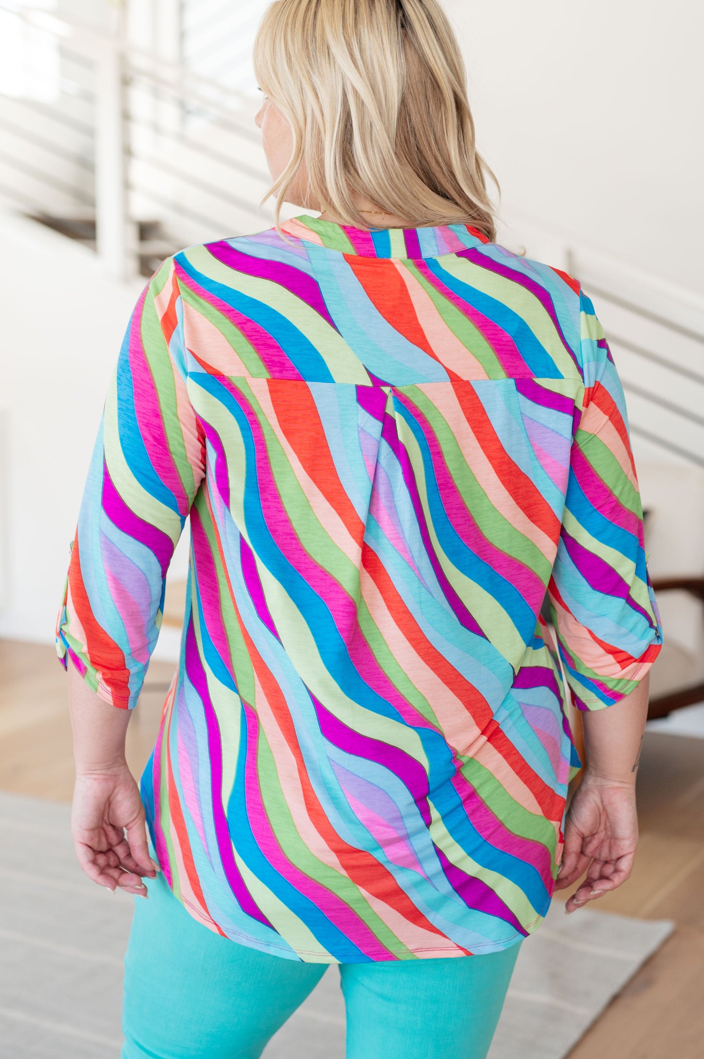 Lizzy Top in Multi Mod Stripe - Hey Hunni LLC