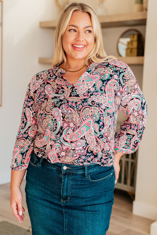 Lizzy Top in Pink Paisley - Hey Hunni LLC