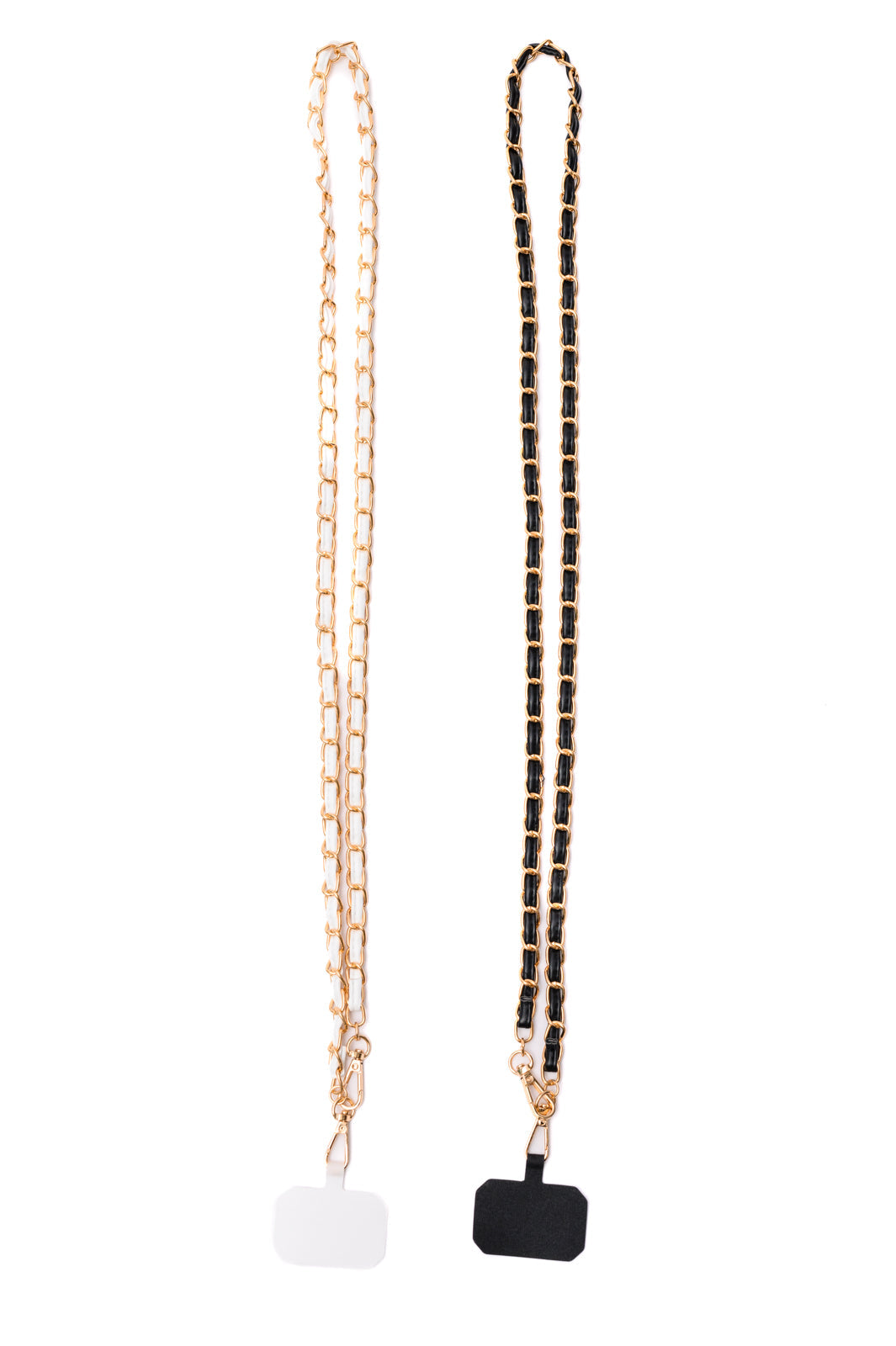 PU Leather Gold Chain Cell Phone Lanyard Set of 2 - Hey Hunni LLC