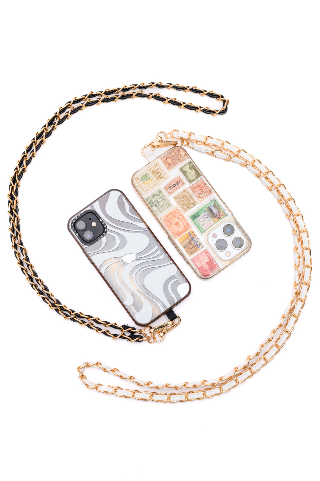 PU Leather Gold Chain Cell Phone Lanyard Set of 2 - Hey Hunni LLC