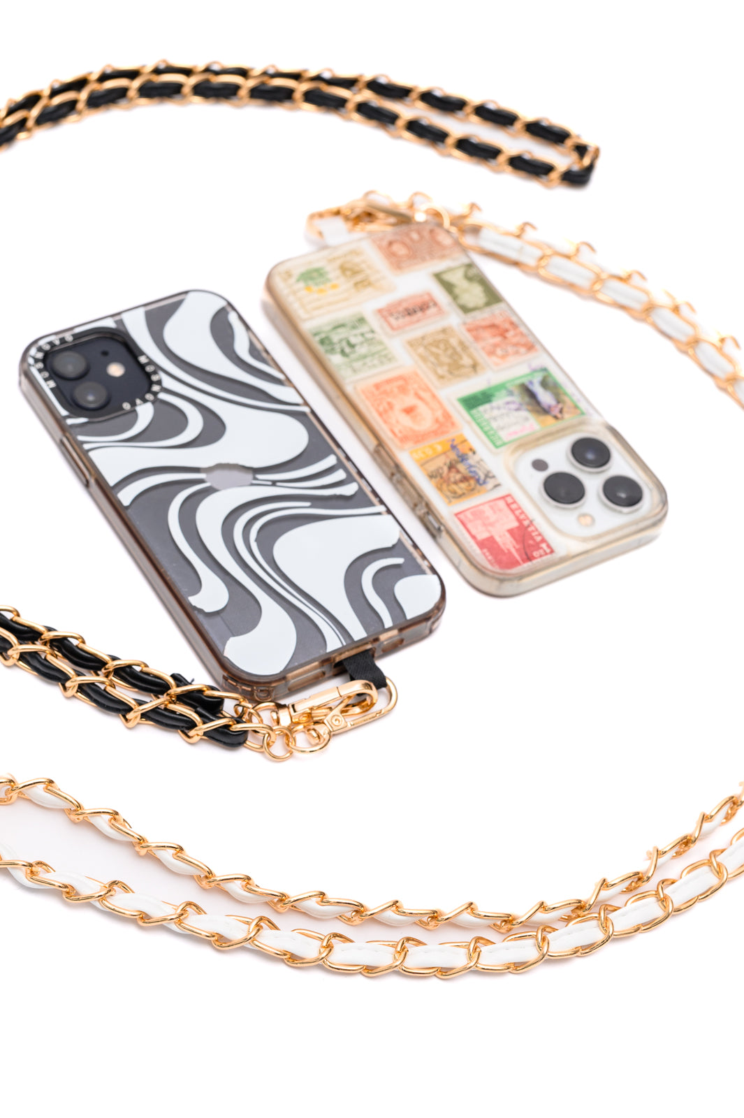 PU Leather Gold Chain Cell Phone Lanyard Set of 2 - Hey Hunni LLC