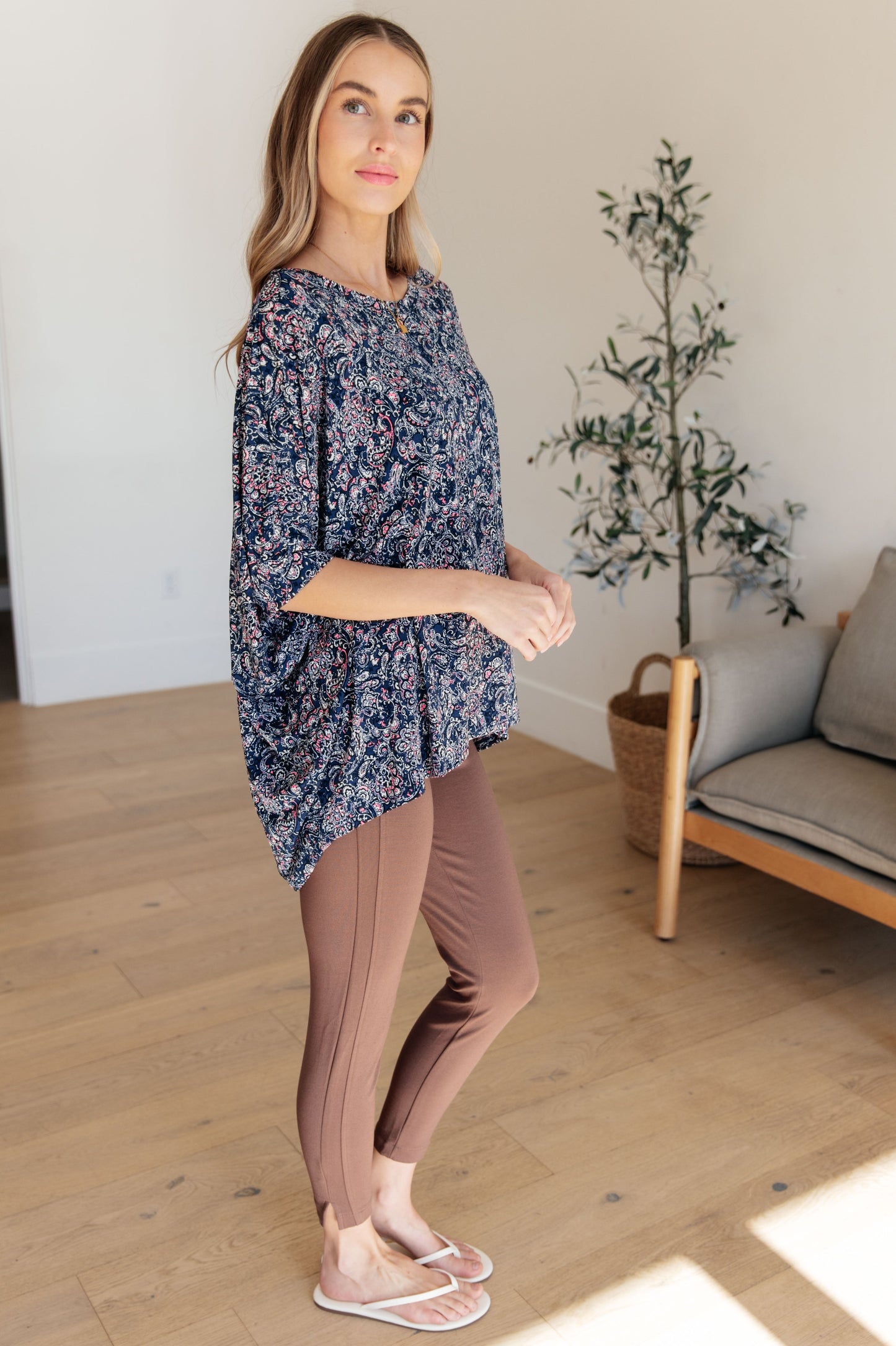 Essential Blouse in Navy Paisley - Hey Hunni LLC