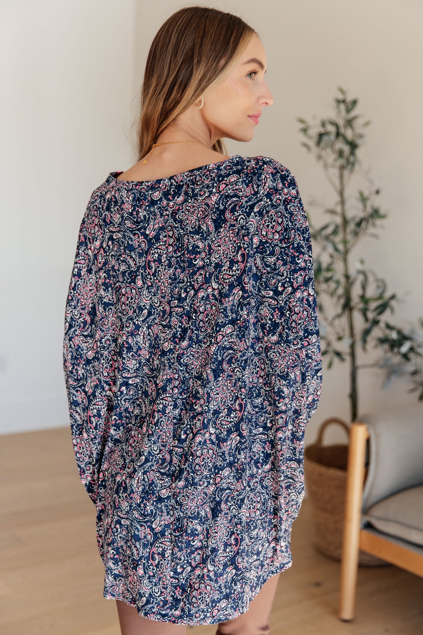 Essential Blouse in Navy Paisley - Hey Hunni LLC