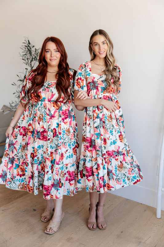 Let Me Frolic Balloon Sleeve Floral Dress - Hey Hunni LLC