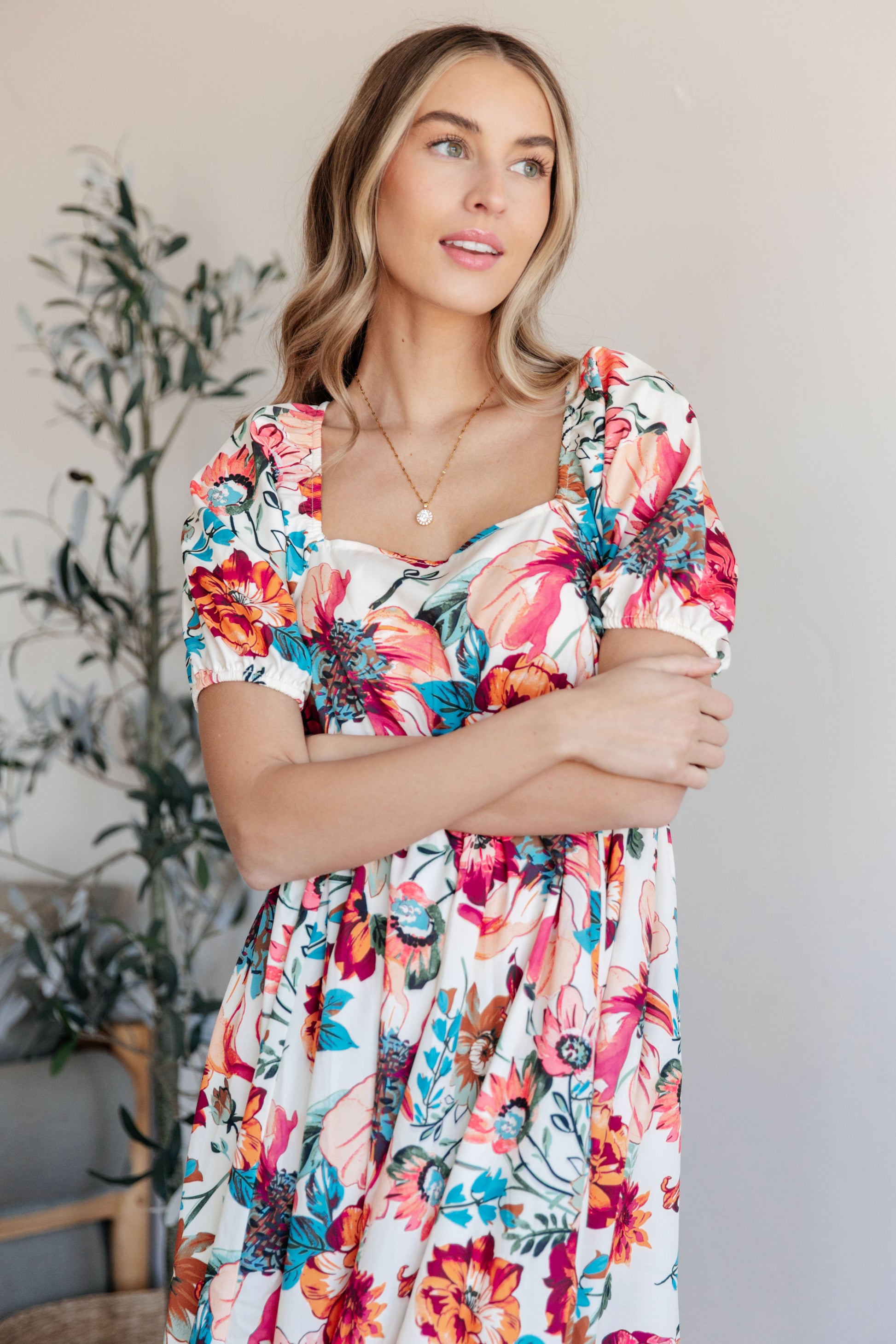 Let Me Frolic Balloon Sleeve Floral Dress - Hey Hunni LLC