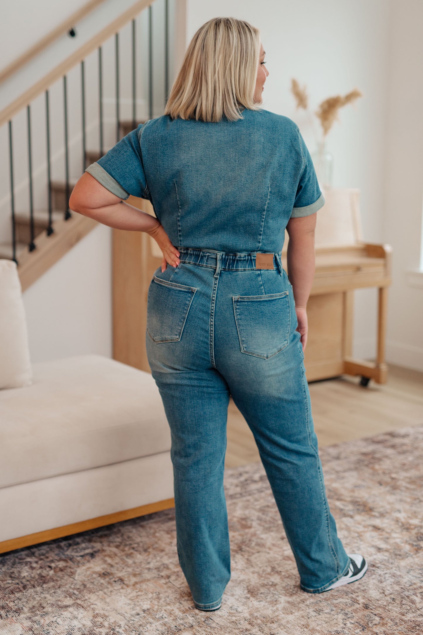 Sylvia Short Sleeve Denim Jumpsuit - Hey Hunni LLC