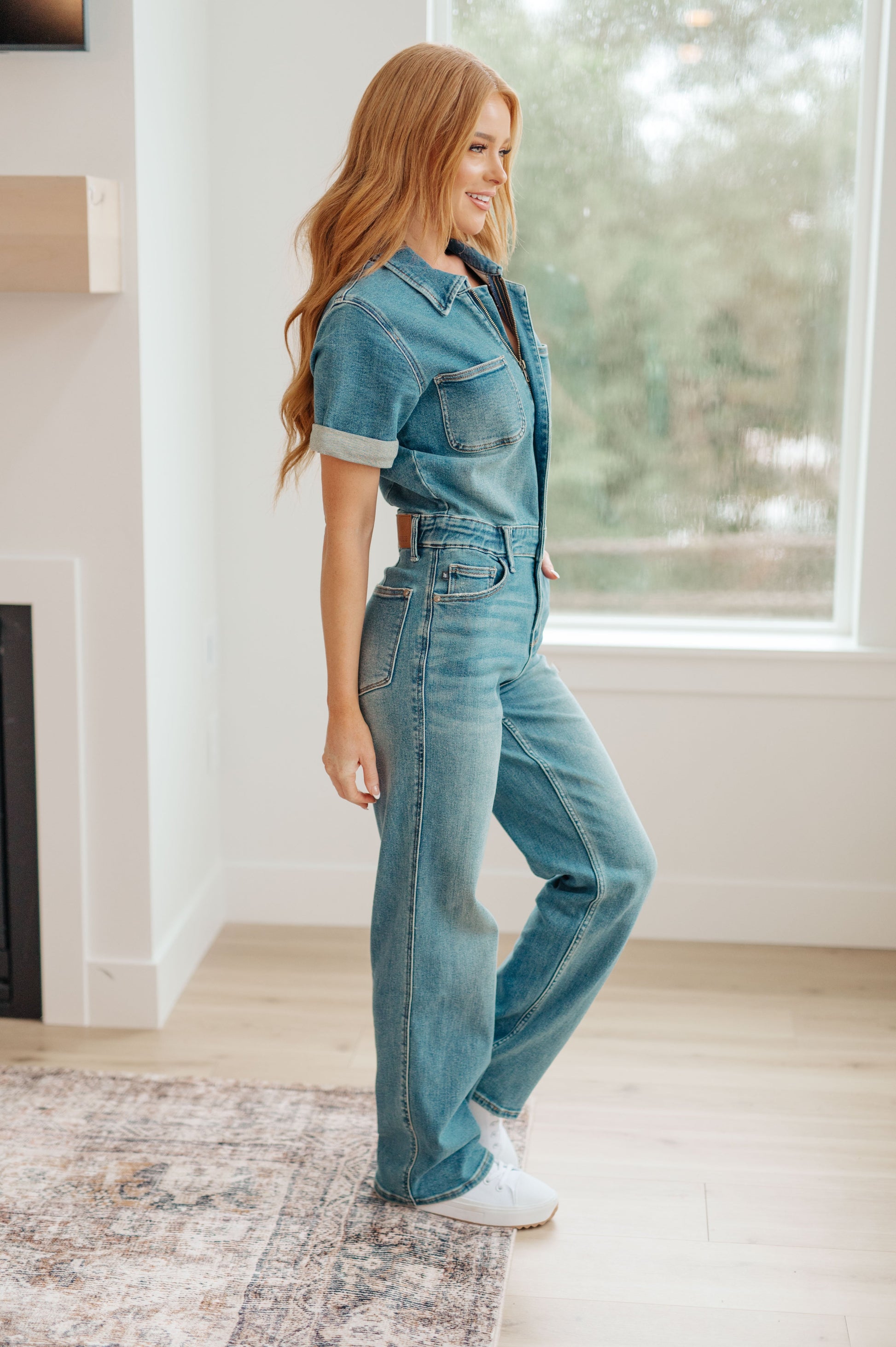 Sylvia Short Sleeve Denim Jumpsuit - Hey Hunni LLC