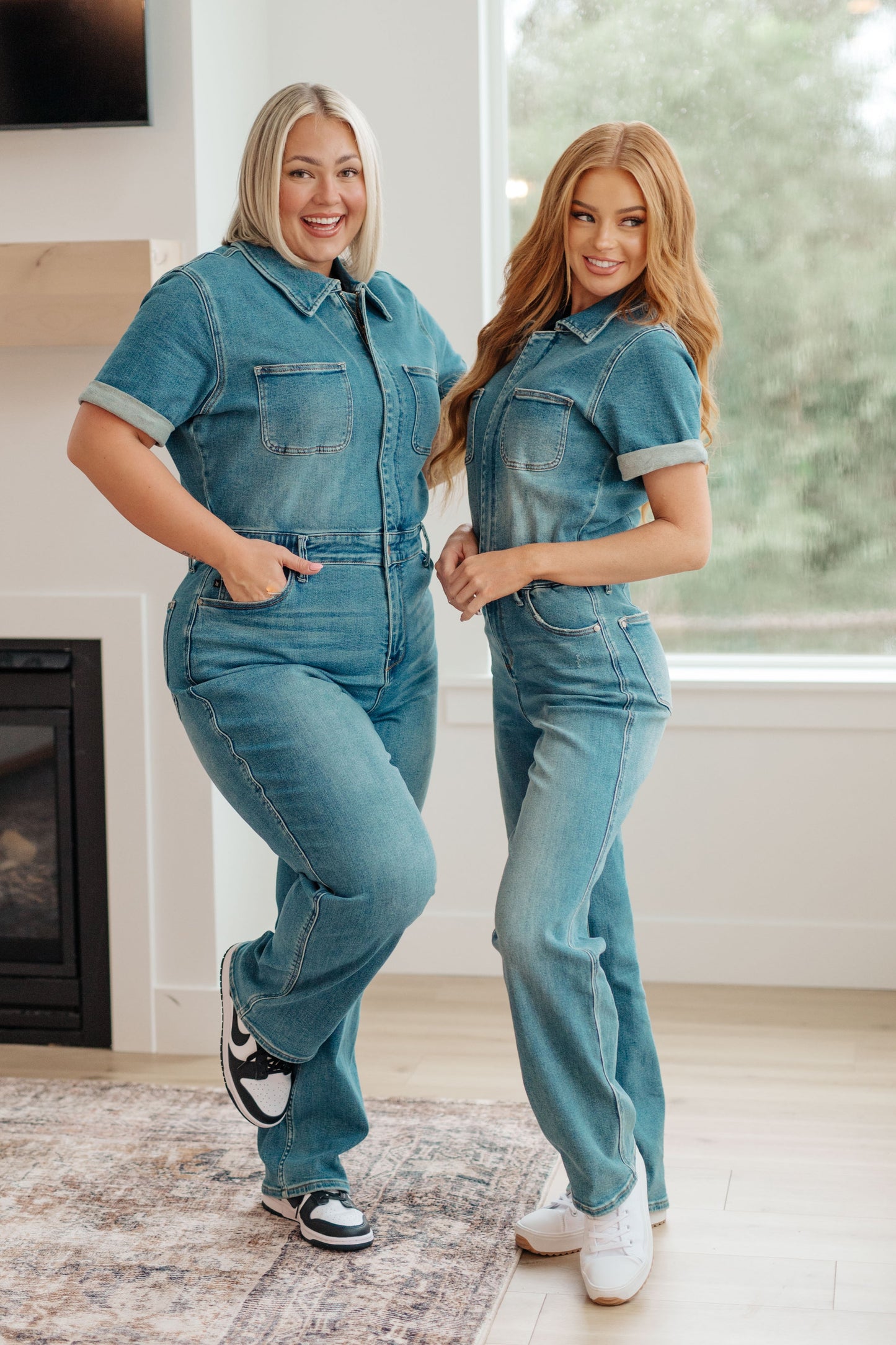 Sylvia Short Sleeve Denim Jumpsuit - Hey Hunni LLC