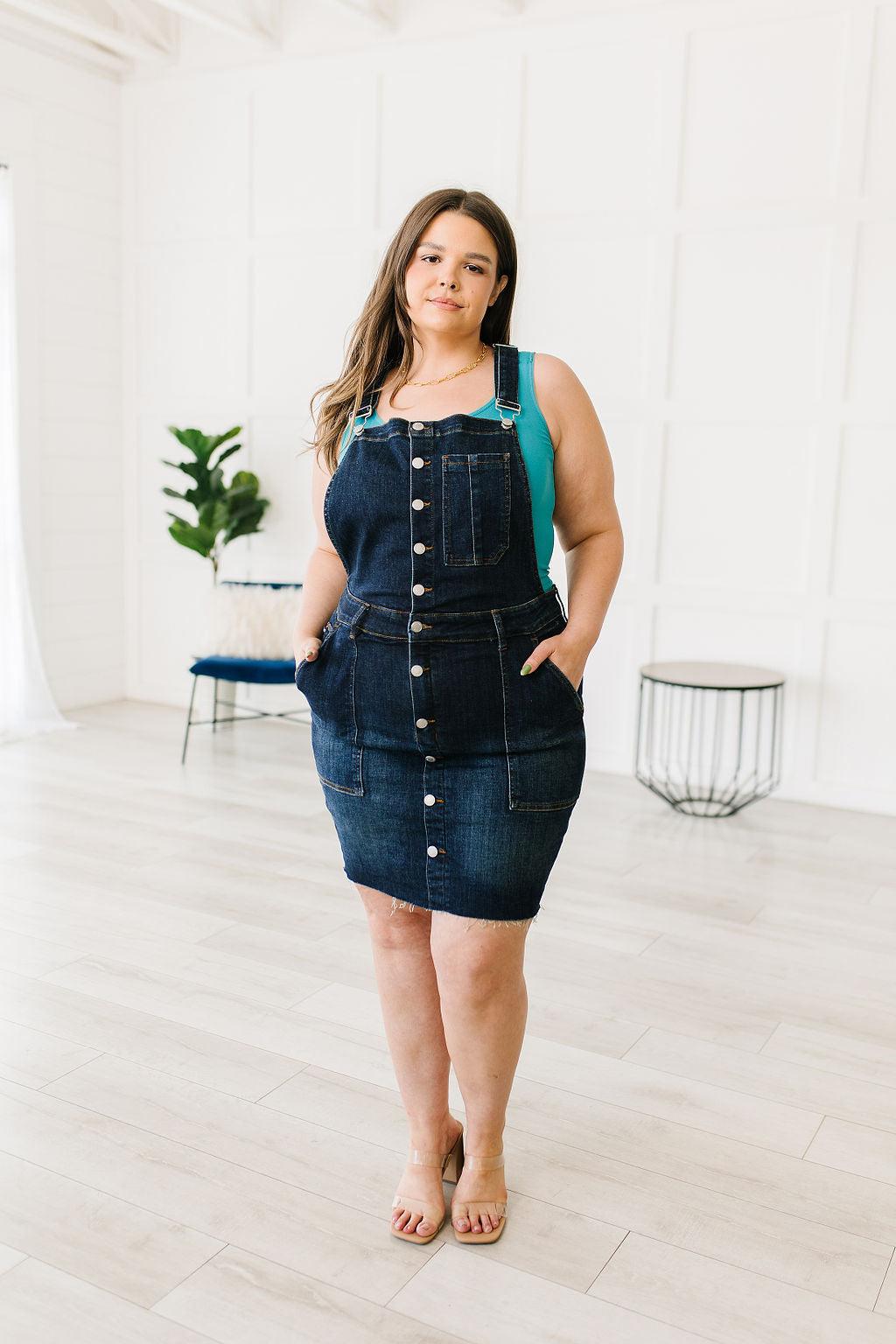 Agnes Denim Overall Dress - Hey Hunni LLC