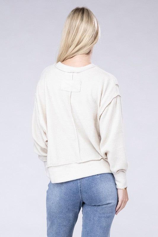 Brushed Melange Hacci Oversized Sweater - Hey Hunni LLC