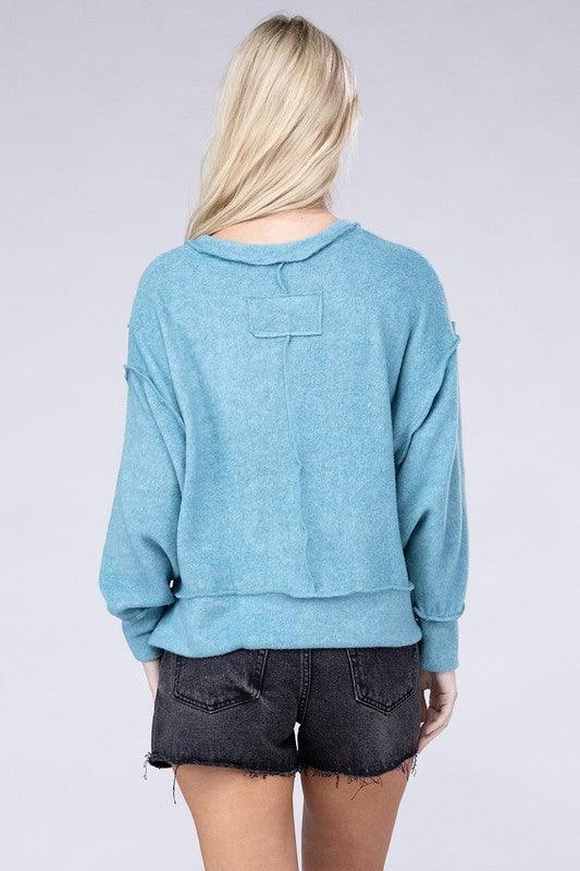 Brushed Melange Hacci Oversized Sweater - Hey Hunni LLC