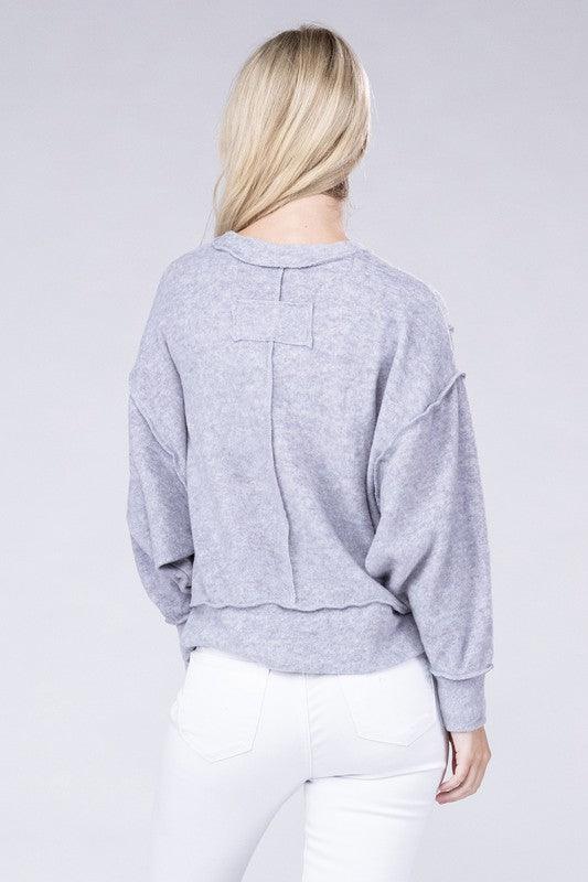 Brushed Melange Hacci Oversized Sweater - Hey Hunni LLC