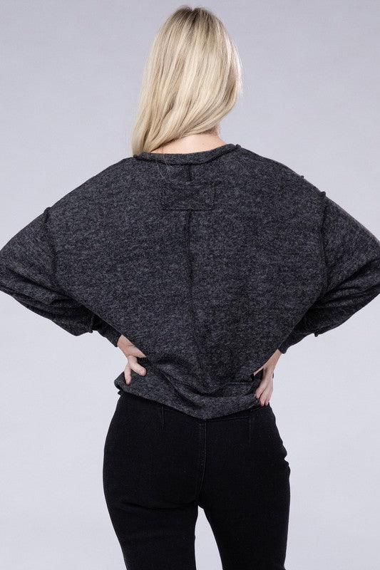 Brushed Melange Hacci Oversized Sweater - Hey Hunni LLC