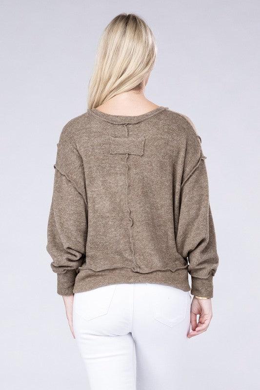 Brushed Melange Hacci Oversized Sweater - Hey Hunni LLC