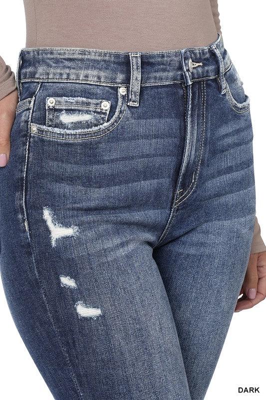 Distressed Hem Skinny Jeans - Hey Hunni LLC