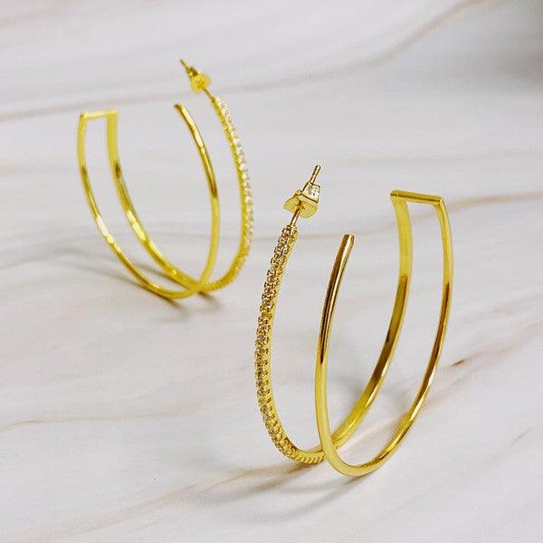 Doubled Open Top Hoop Earrings - Hey Hunni LLC