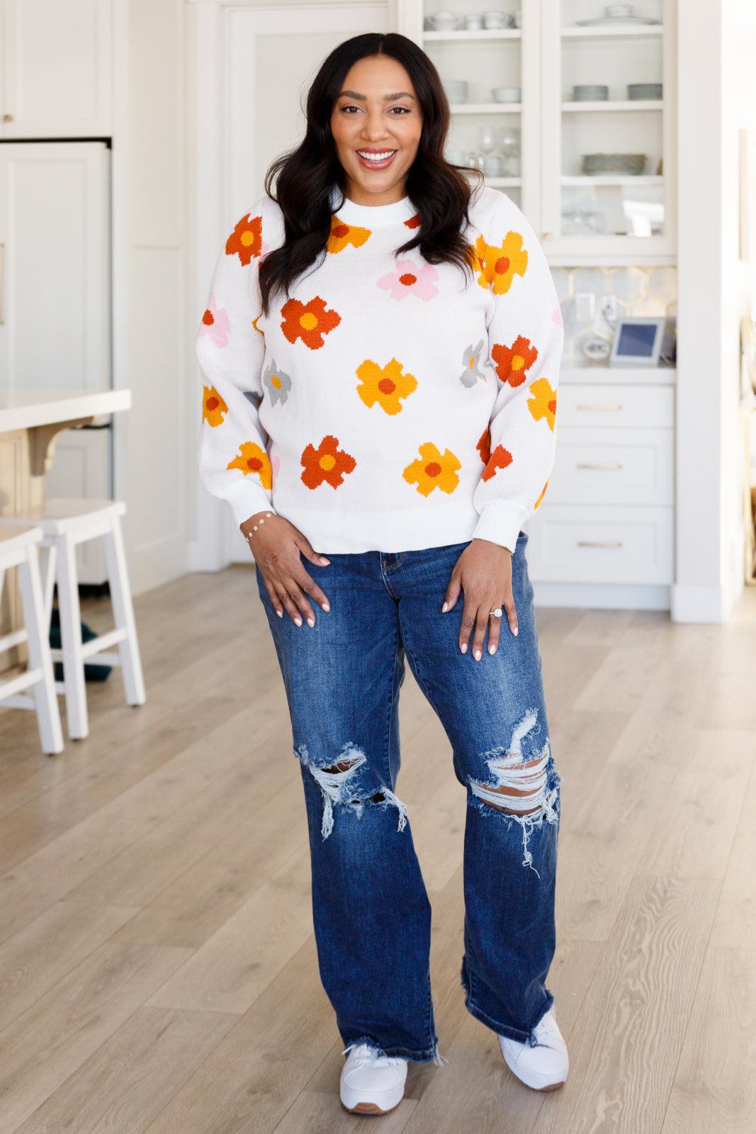 Falling Flowers Floral Sweater - Hey Hunni LLC