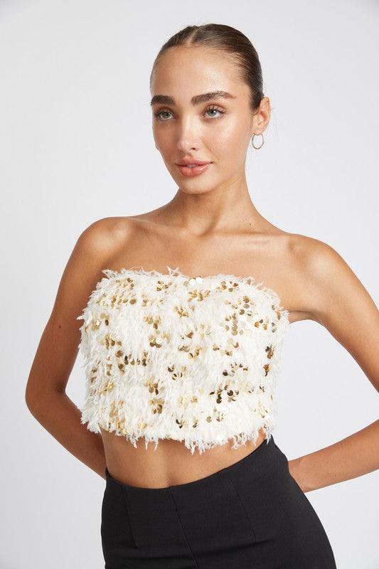 Feather Tube Top - Hey Hunni LLC