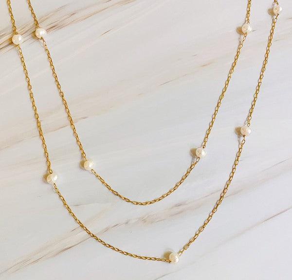 Freshwater Pearl Long Chain Necklace - Hey Hunni LLC